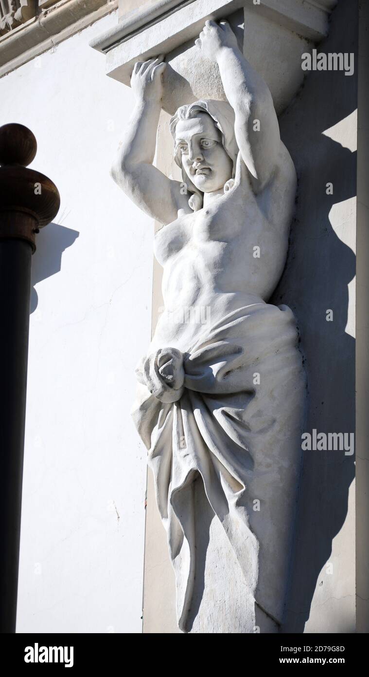 Dettaglio facciata del Teatro Nazionale Maribor Foto Stock