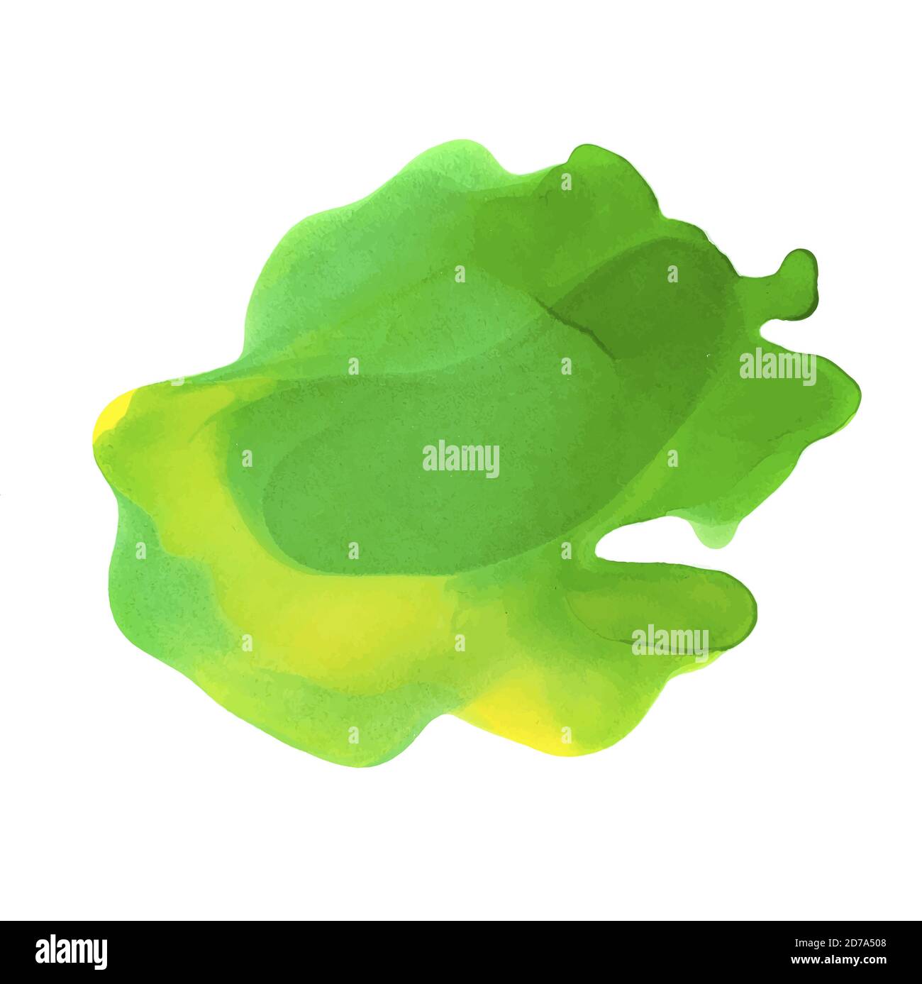 Acquerello Verde con giallo spruzzi alcol Ink Texture. Astratto sfondo colorato. Tessuto ad acquerello dipinto a mano Illustrazione Vettoriale