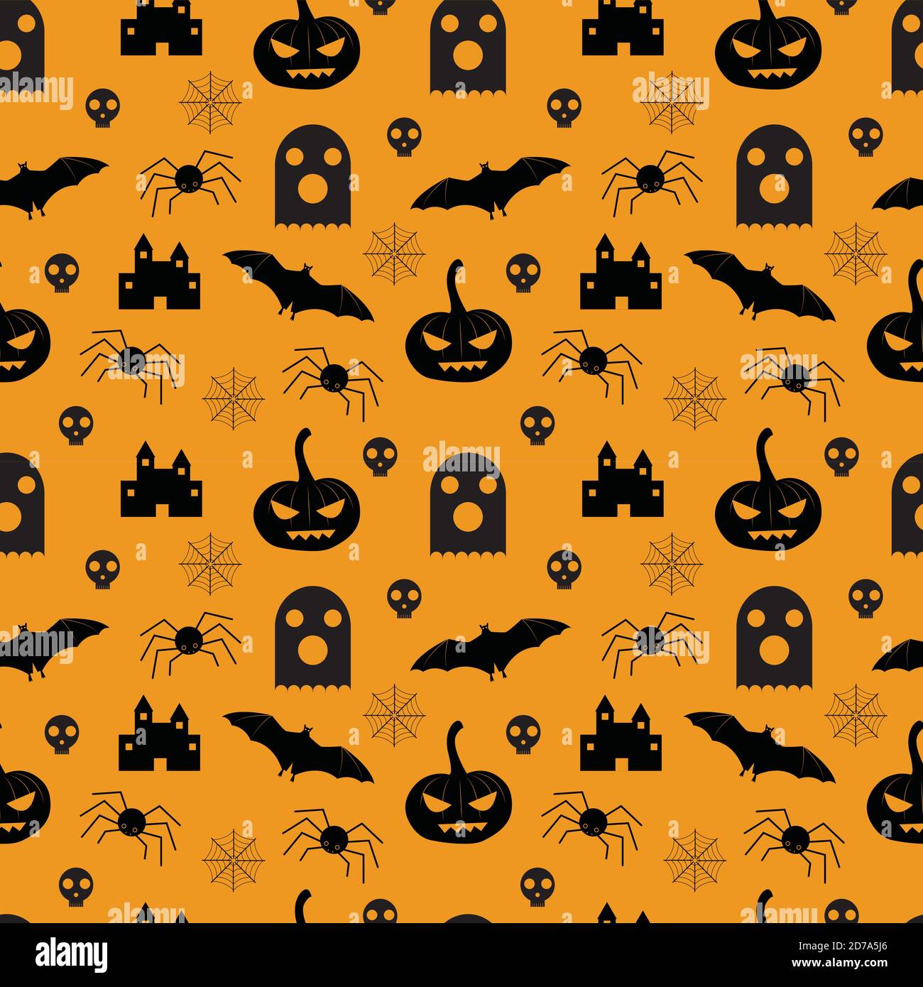 Spaventoso Halloween roba disegno senza giunture Illustrazione Vettoriale