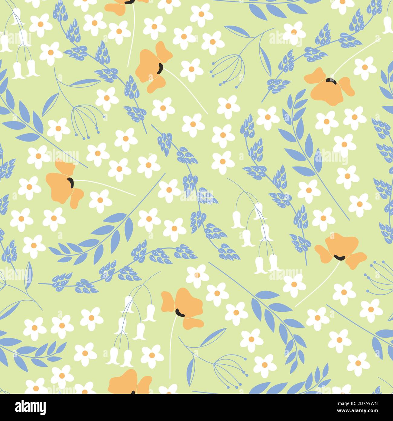 Design con motivo floreale senza cuciture Ditsy Illustrazione Vettoriale