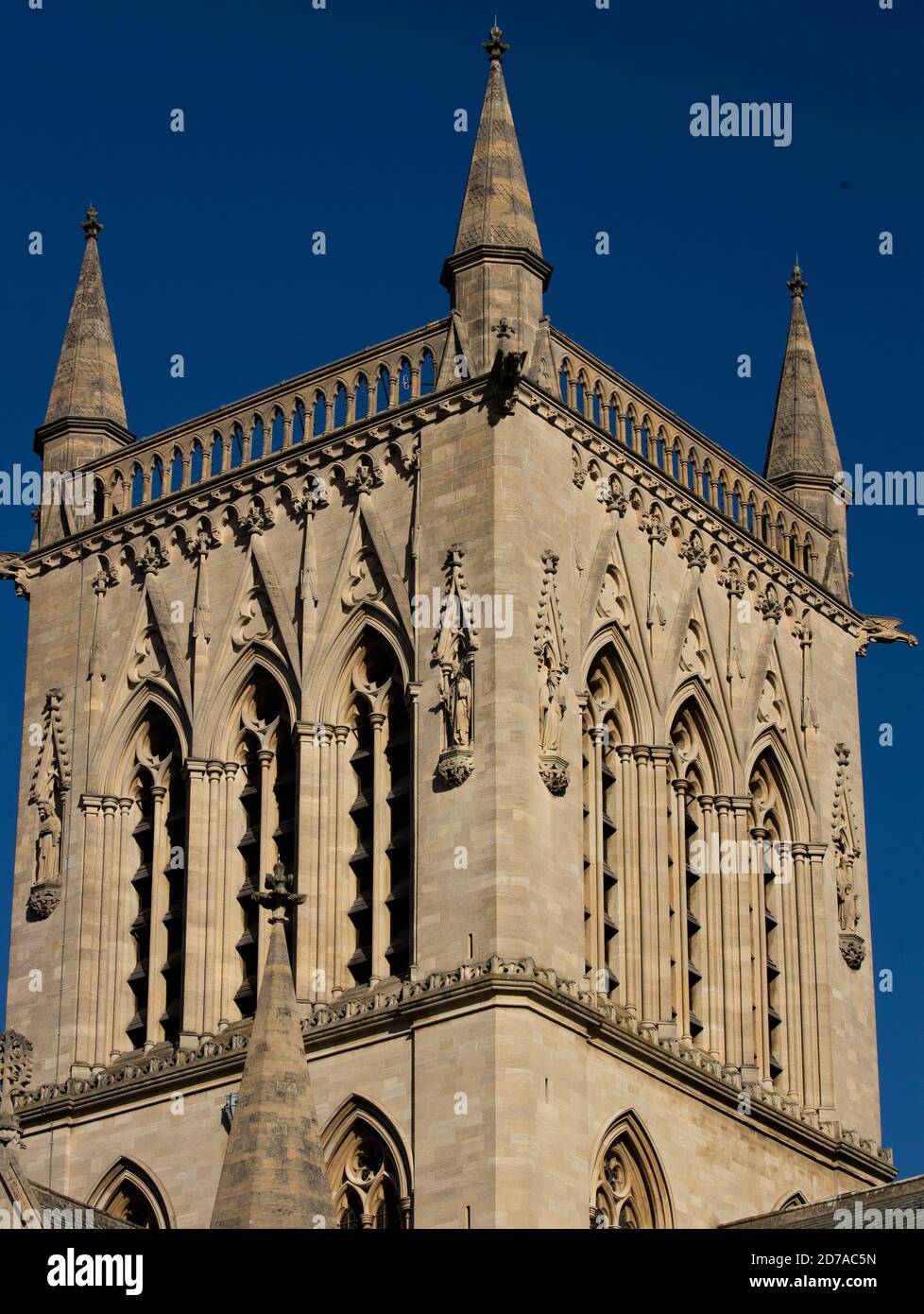 St Johns College, la torre della cappella è una caratteristica iconica dello skyline di Cambridge. Inghilterra, Regno Unito Foto Stock