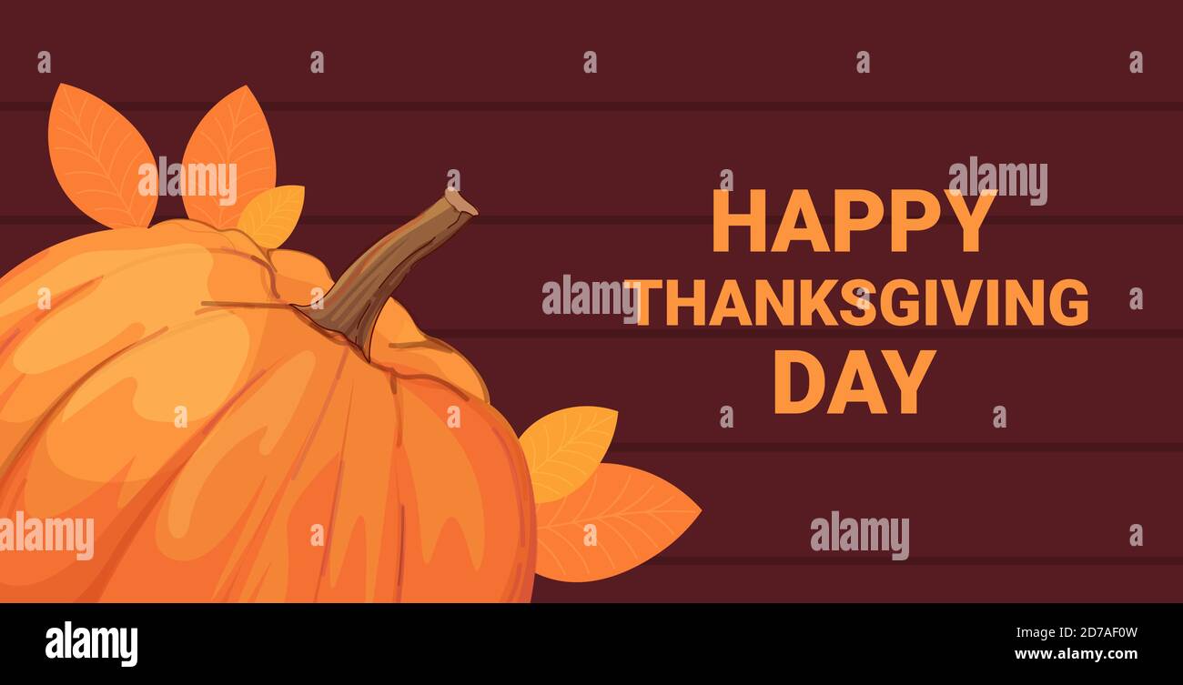 felice giorno di ringraziamento autunno tradizionale biglietto d'auguri vacanza vettore orizzontale illustrazione Illustrazione Vettoriale