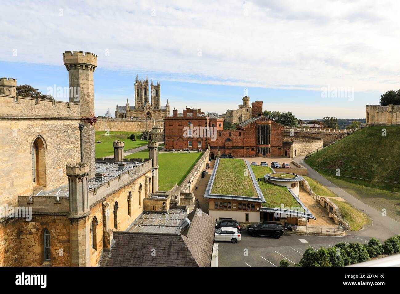 Il tribunale, l'Heritage Center, le prigioni vittoriane e georgiane al castello di Lincoln, la città di Lincoln, Lincolnshire, Inghilterra, Regno Unito Foto Stock