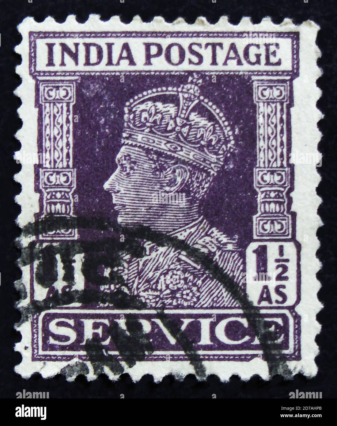 MOSCA, RUSSIA - 2 APRILE 2017: Un francobollo stampato in India mostra Re Giorgio VI, intorno al 1942 Foto Stock