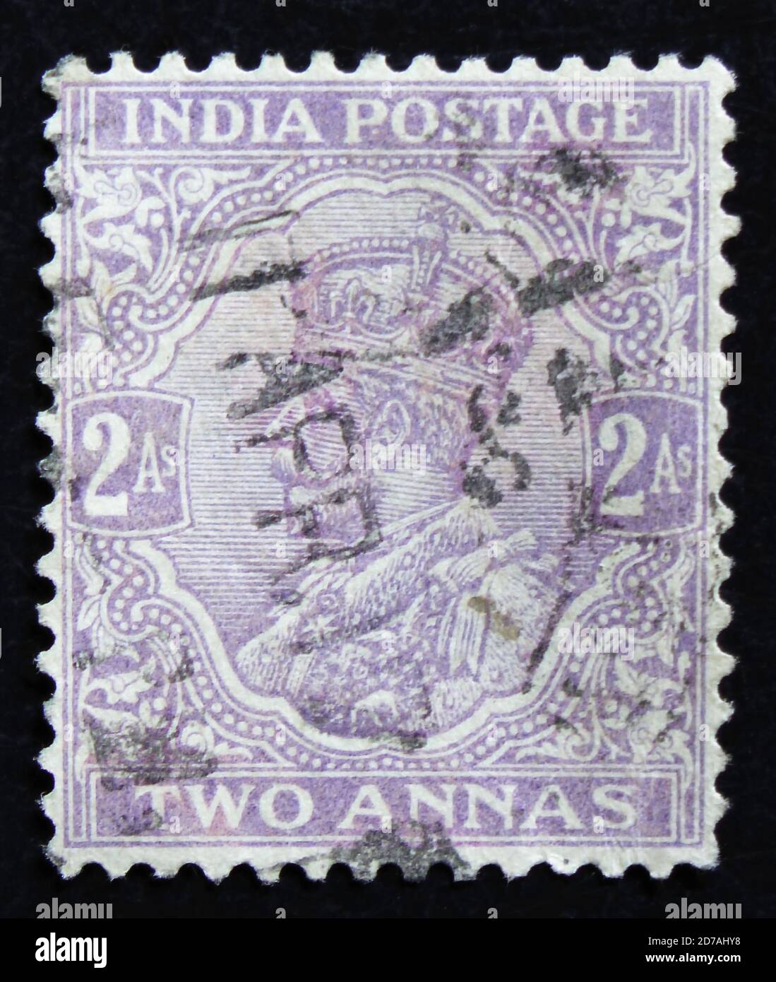 MOSCA, RUSSIA - 2 APRILE 2017: Un francobollo stampato in India mostra Re Giorgio V, intorno al 1923 Foto Stock