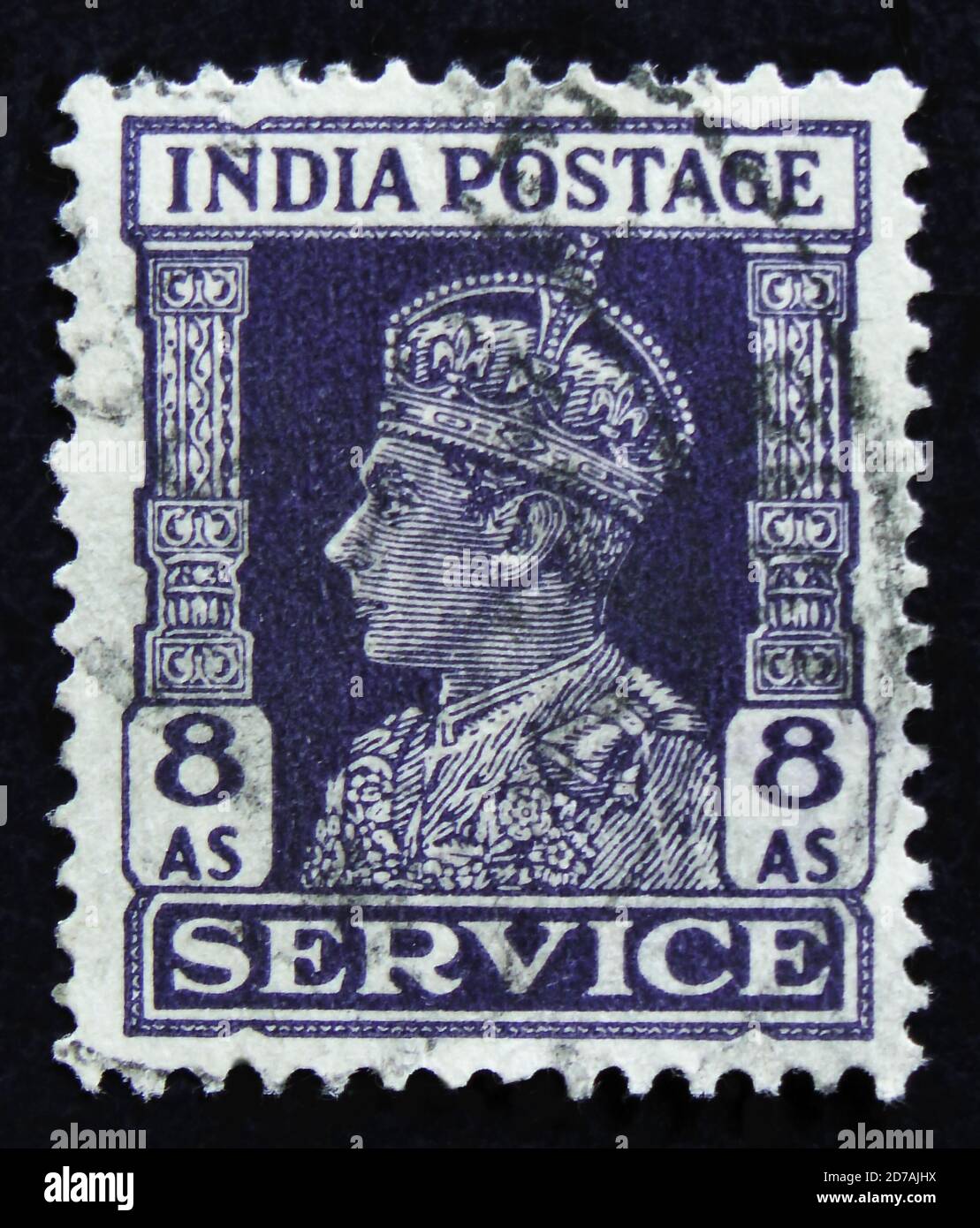 MOSCA, RUSSIA - 2 APRILE 2017: Un francobollo stampato in India mostra Re Giorgio VI, serie, circa 1946 Foto Stock