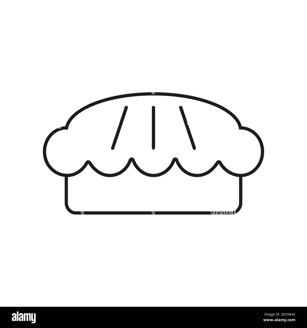 elemento icona torta dell'icona della panetteria per il concetto mobile e le app web. L'icona a torta sottile può essere utilizzata per il Web e i dispositivi mobili. Icona Premium su sfondo bianco Illustrazione Vettoriale