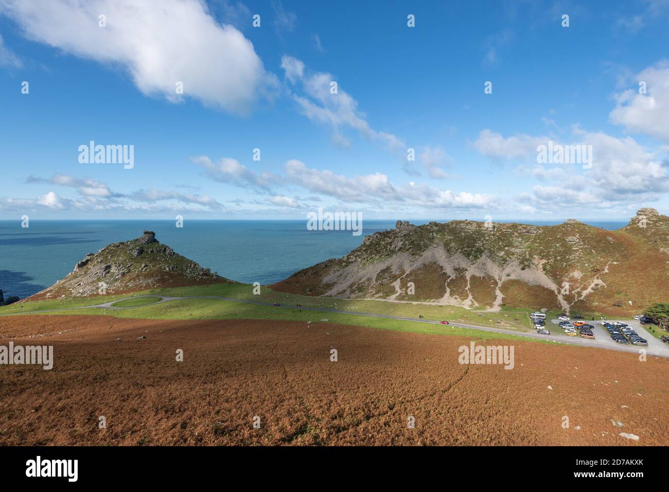 Foto di paesaggio della Valle delle rocce a Exmoor Parco nazionale Foto Stock