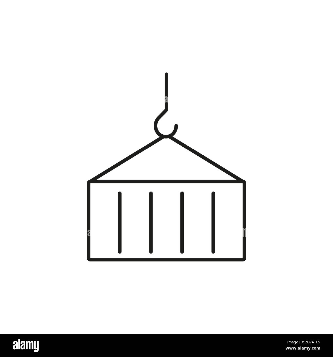 elemento icona contenitore dell'icona logistica per il concetto mobile e le applicazioni web. L'icona del contenitore a linea sottile può essere utilizzata per il Web e i dispositivi mobili. Icona Premium attivata Illustrazione Vettoriale