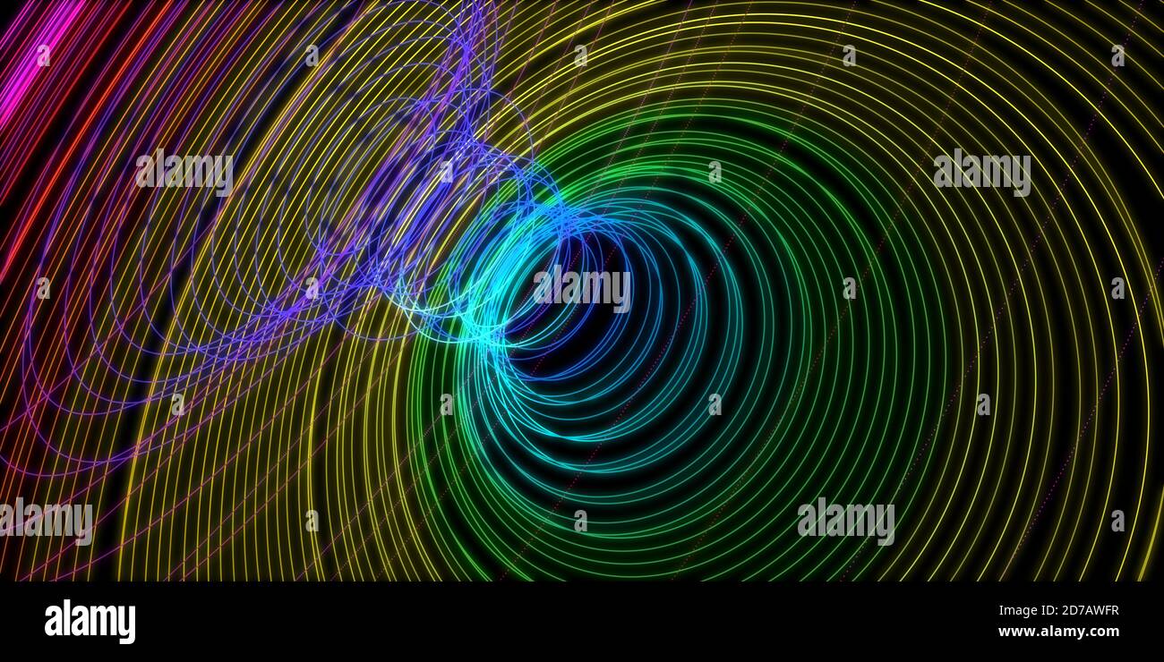 Sfondo astratto di linee ad anello sfumate. rendering 3d Foto Stock