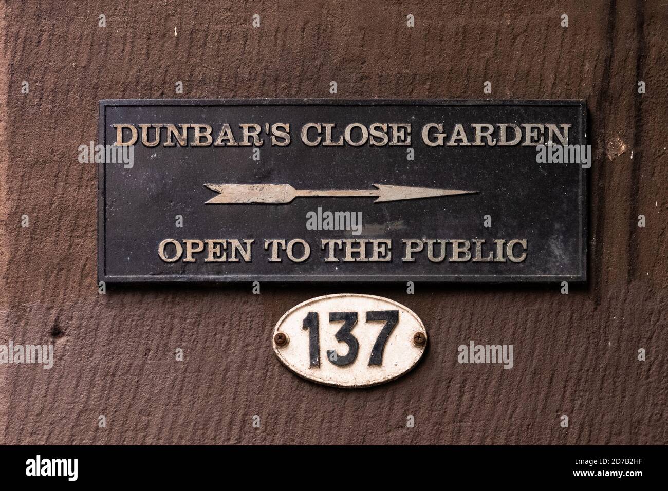 Dunbar's Close Garden, Royal Mile, Edimburgo, Scozia, Regno Unito Foto Stock