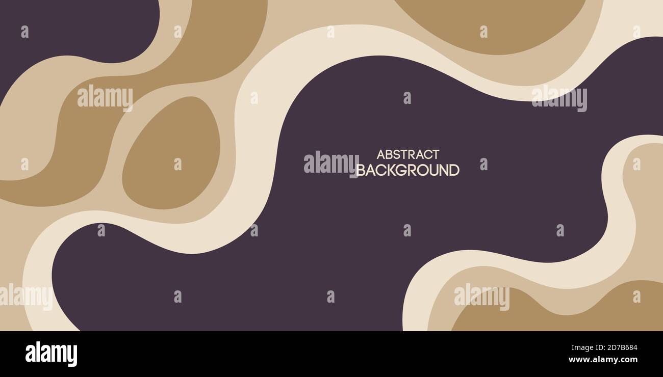 Sfondo astratto, poster, banner. Composizione di forme amorfe, forme liquide. Illustrazione a colori vettoriali in stile piatto. Illustrazione Vettoriale