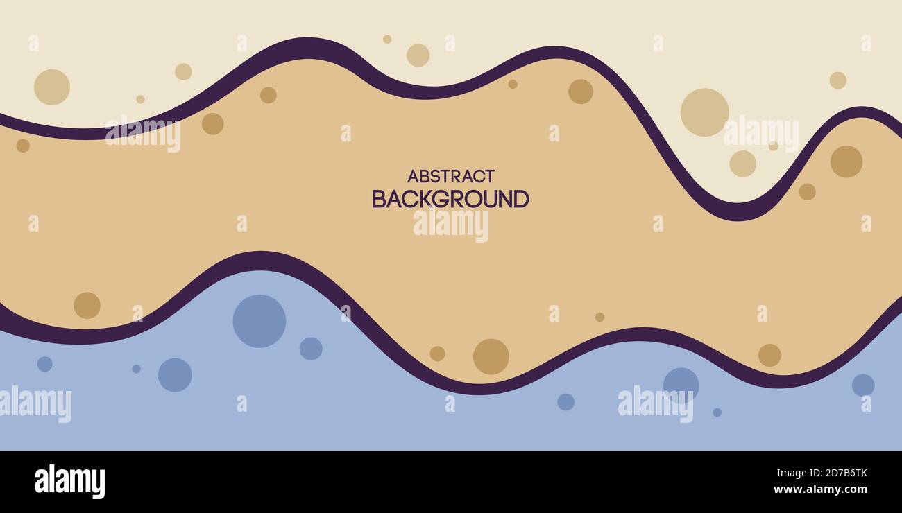 Sfondo astratto, poster, banner. Composizione di forme amorfe, forme liquide, cerchi o bolle. Illustrazione dei colori vettoriali. Illustrazione Vettoriale