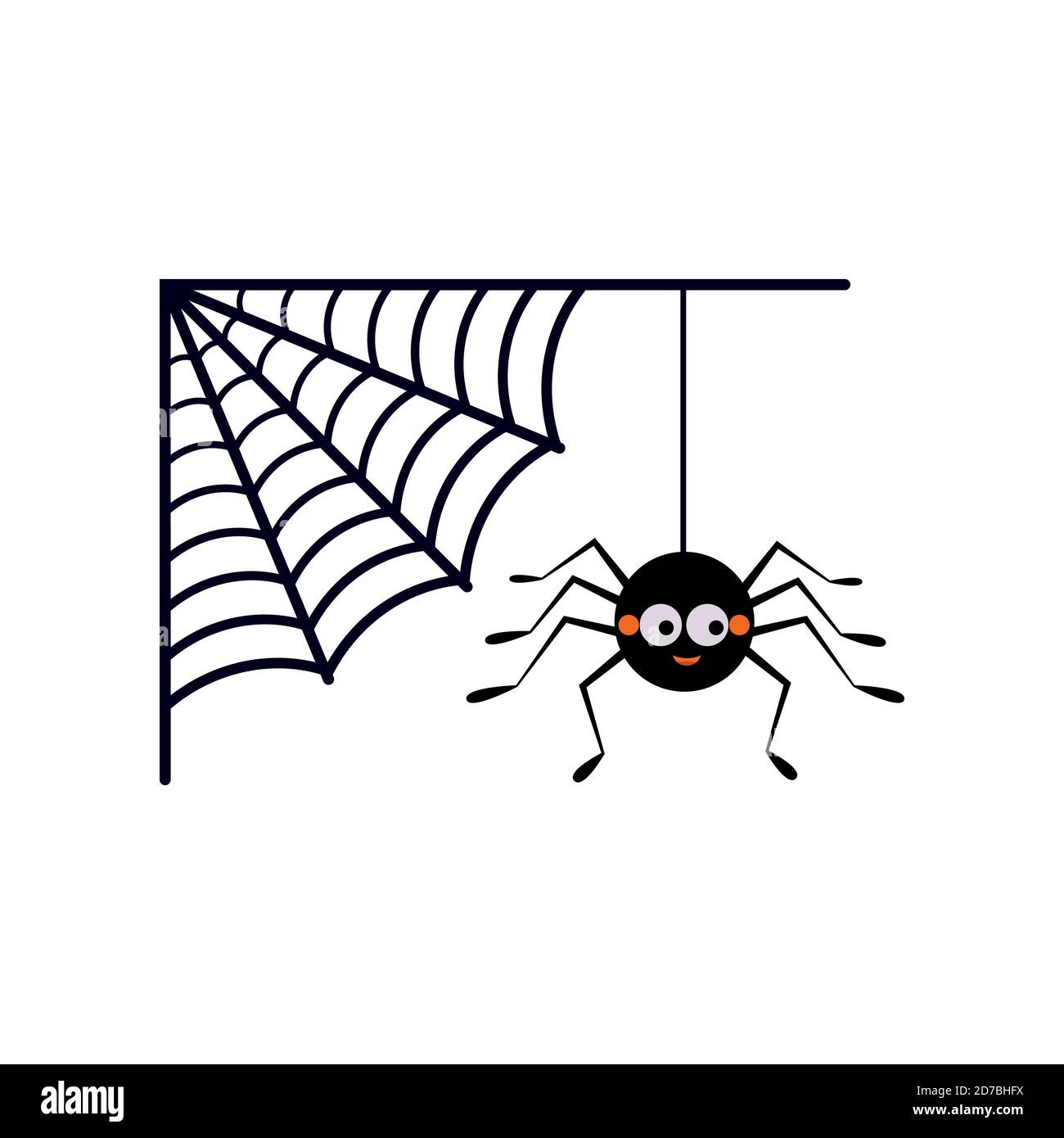 Illustrazione Vettoriale di carino divertente nero ragno sorridente  indossando halloween witch hat. Cartoon spider carattere isolato su sfondo  trasparente. Cifra Immagine e Vettoriale - Alamy