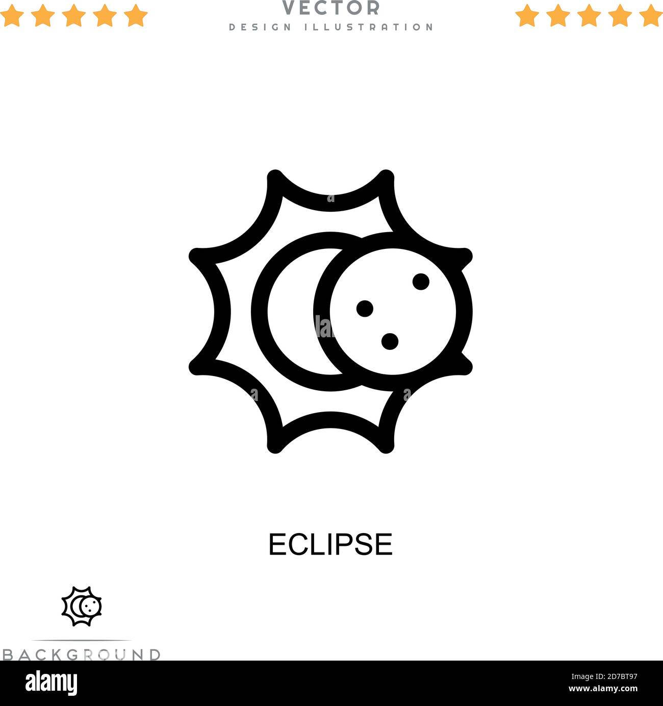 Icona Eclipse. Semplice elemento della raccolta delle interruzioni digitali. Icona di Line Eclipse per modelli, infografiche e altro ancora Illustrazione Vettoriale