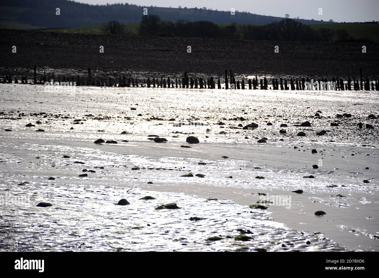 Spiaggia ad ovest di Blue Anchor. Foto Stock