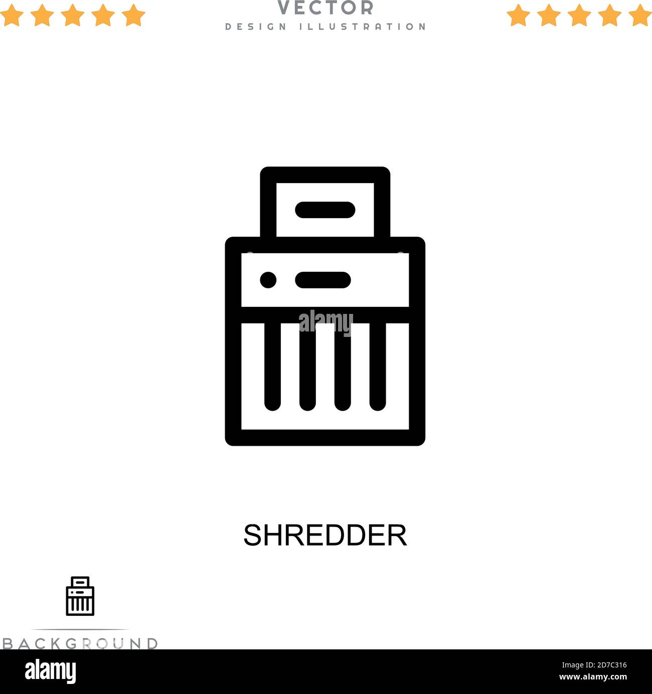 Icona trinciatrice. Semplice elemento della raccolta delle interruzioni digitali. Icona di Line Shredder per modelli, infografiche e altro ancora Illustrazione Vettoriale