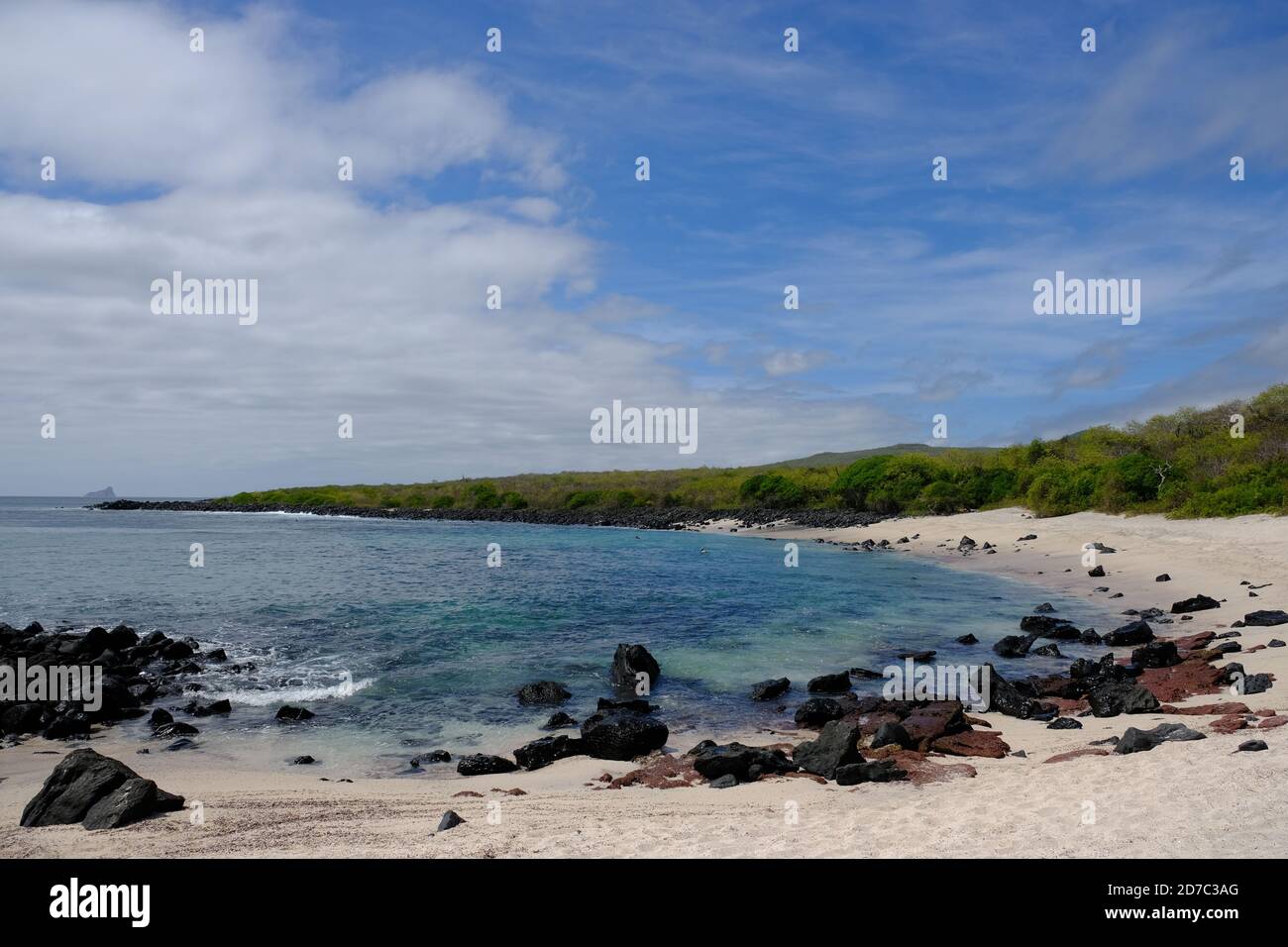 Ecuador Isole Galapagos - Isola di San Cristobal Spiaggia panoramica Baquerizo - Playa Baquerizo Foto Stock
