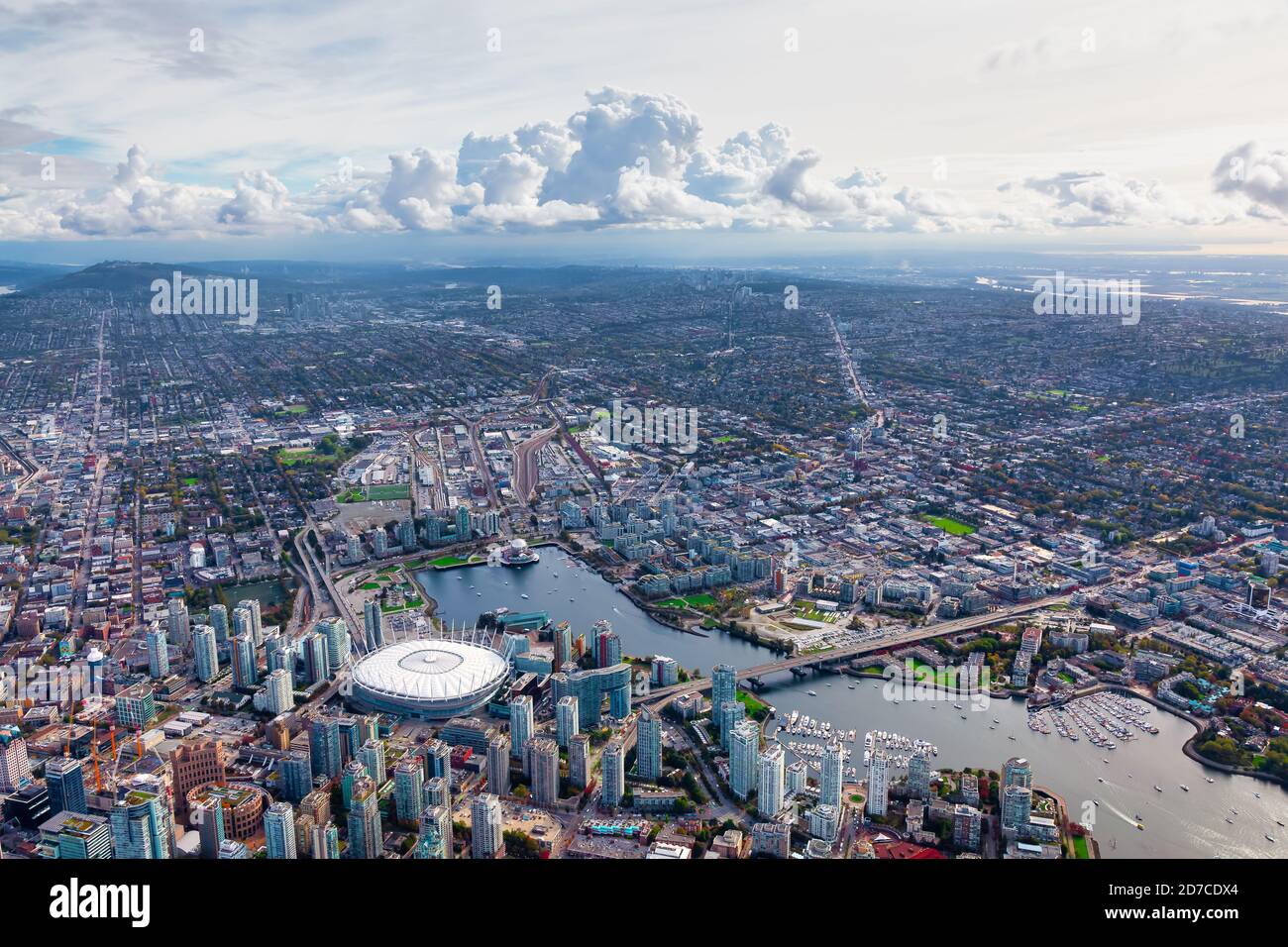 Vista aerea della città di Vancouver Foto Stock