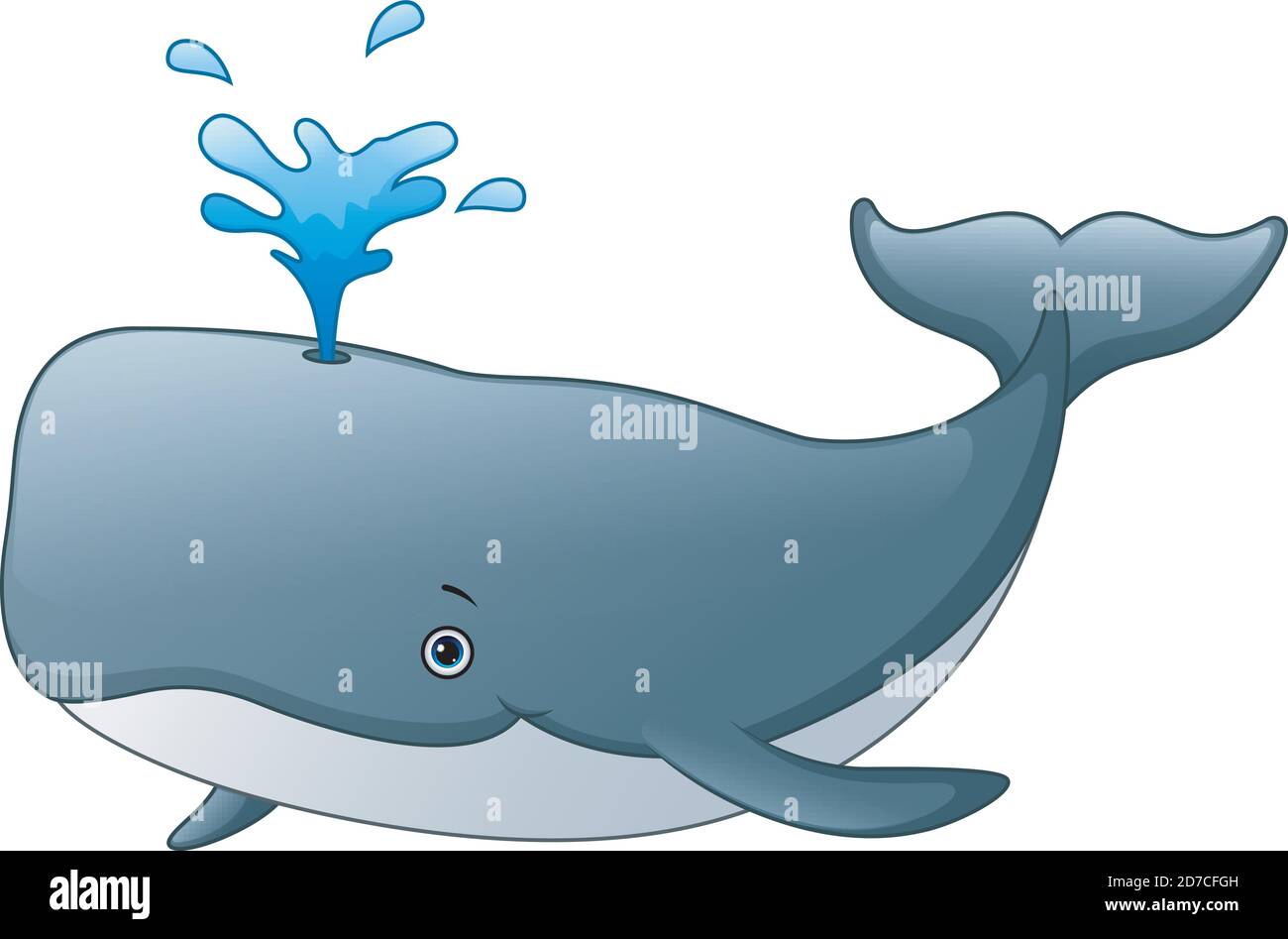 Illustrazione vettoriale del cartone animato di Cute Whale Illustrazione Vettoriale