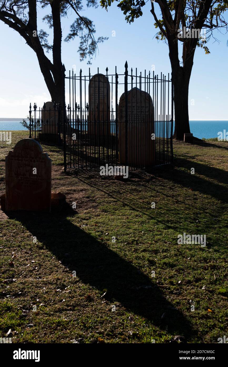 Il Cimitero dei pionieri di Broome è alle prime ore del giorno. Foto Stock