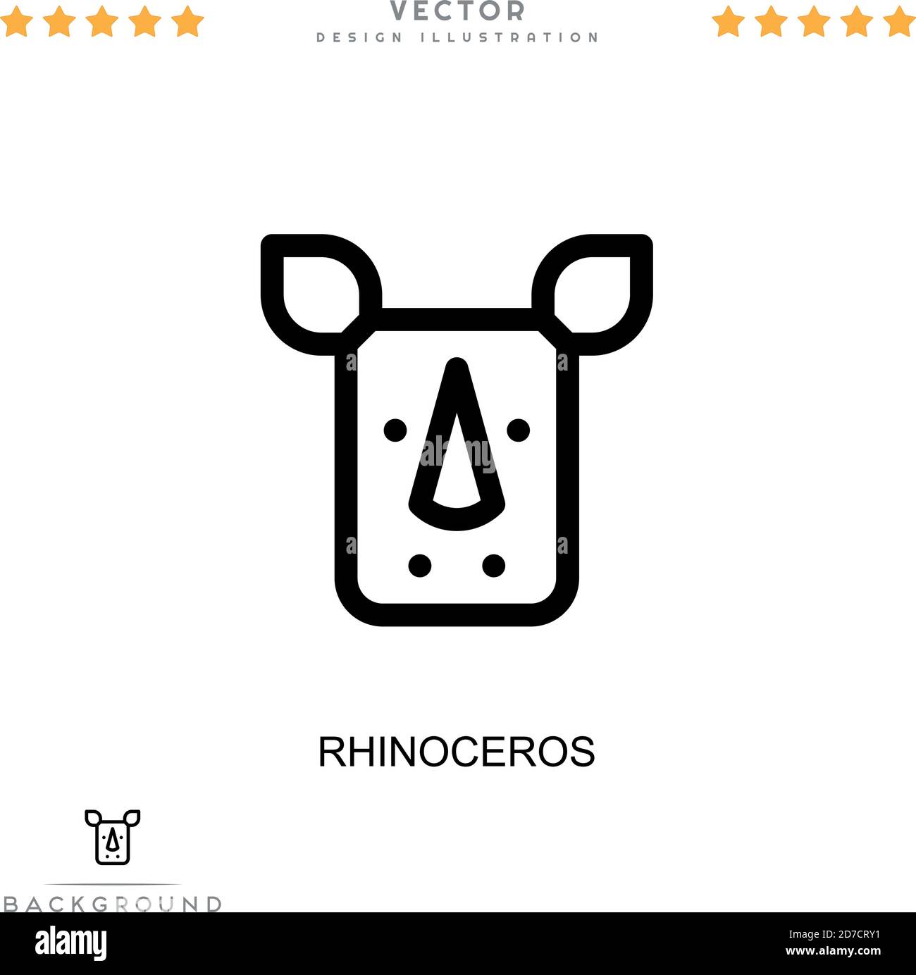 Icona rinoceronte. Semplice elemento della raccolta delle interruzioni digitali. Line Rhinoceros icona per modelli, infografiche e altro ancora Illustrazione Vettoriale