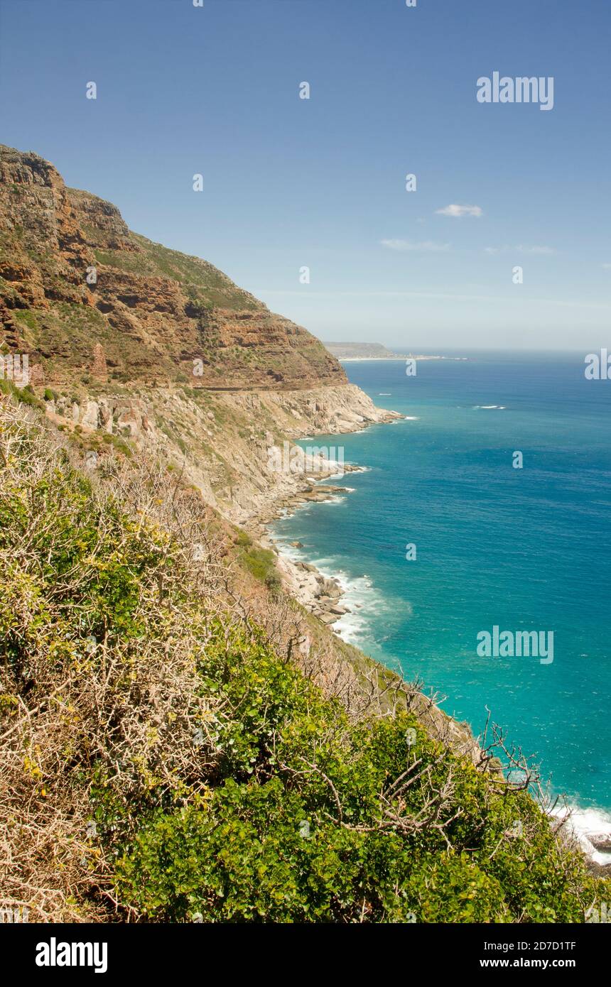 Linea costiera Capo Occidentale in Sud Africa Table Mountain National Park, Città del Capo, Sud africa. Foto Stock