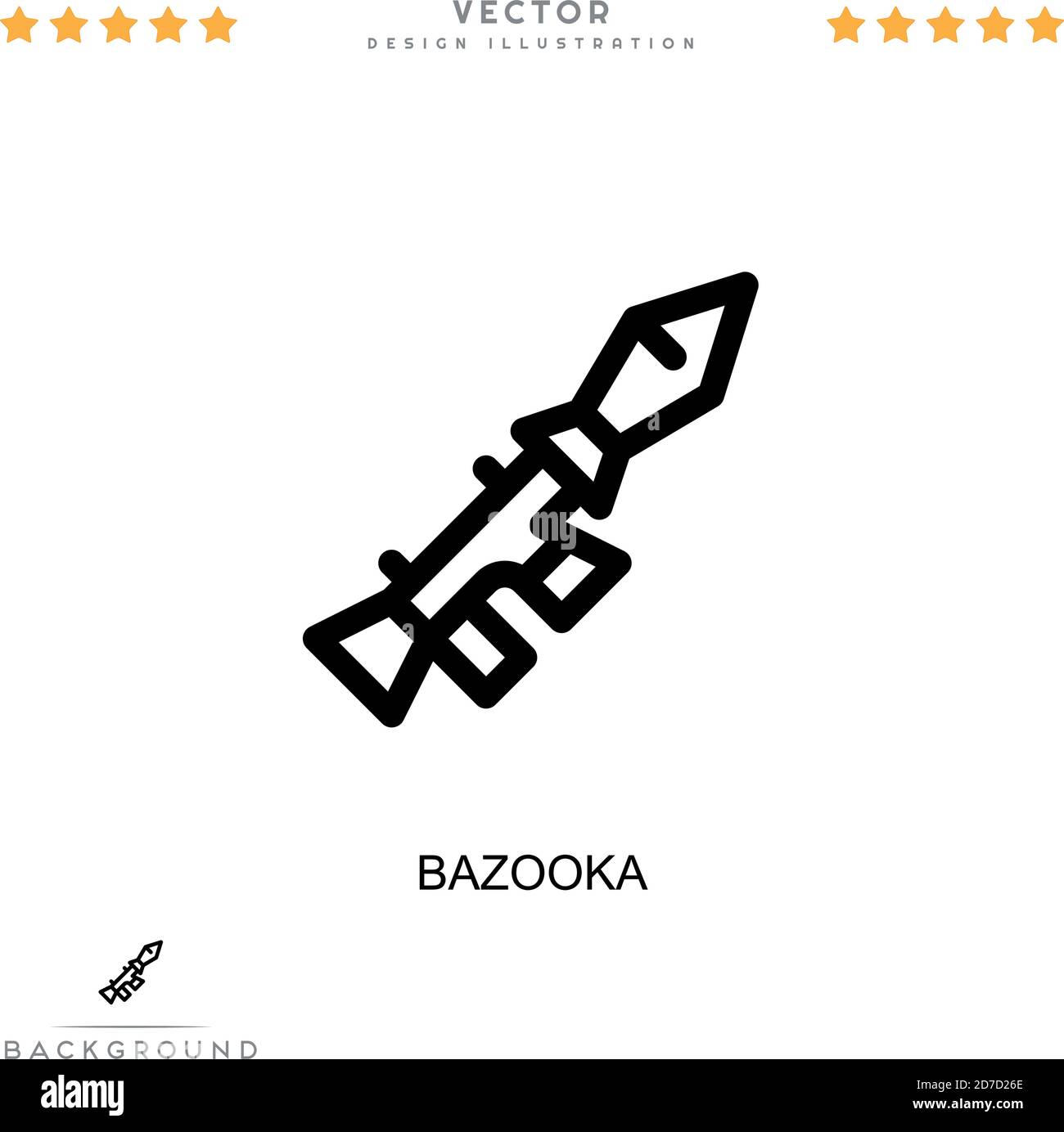 Icona bazooka. Semplice elemento della raccolta delle interruzioni digitali. Icona Line Bazooka per modelli, infografiche e altro ancora Illustrazione Vettoriale