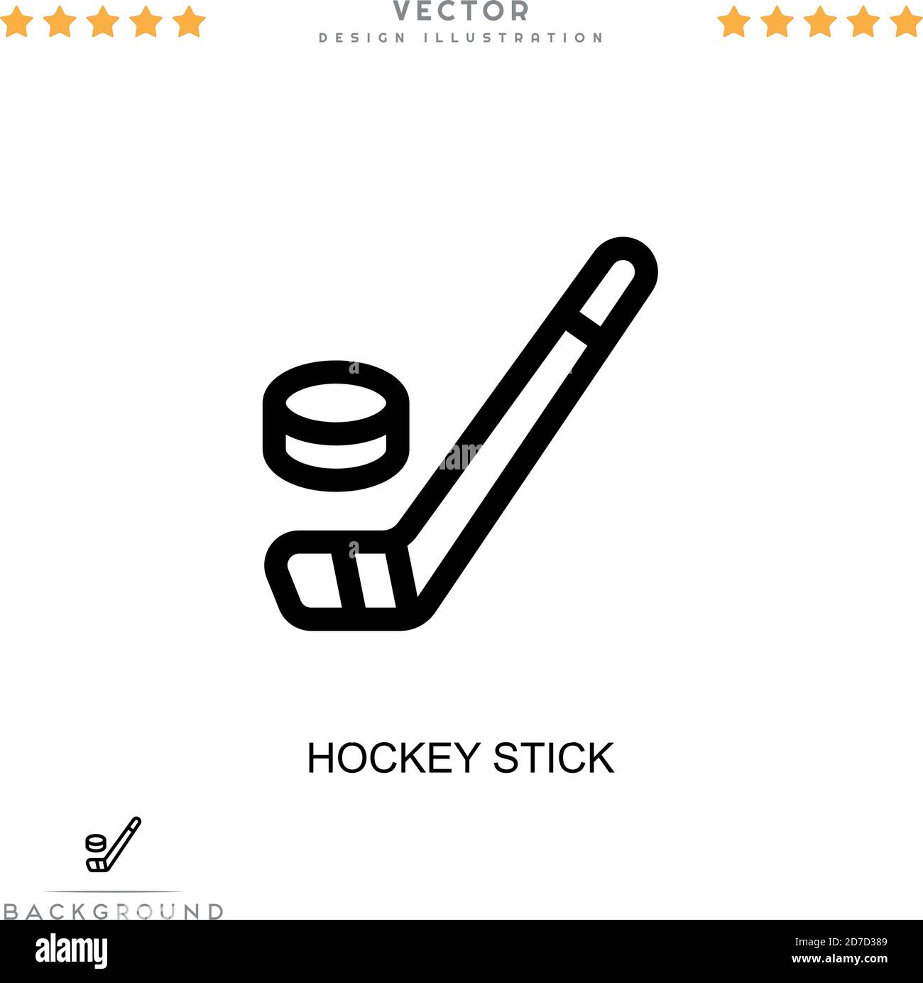 Icona bastone Hockey. Semplice elemento della raccolta delle interruzioni digitali. Icona di Line Hockey Stick per modelli, infografiche e altro ancora Illustrazione Vettoriale