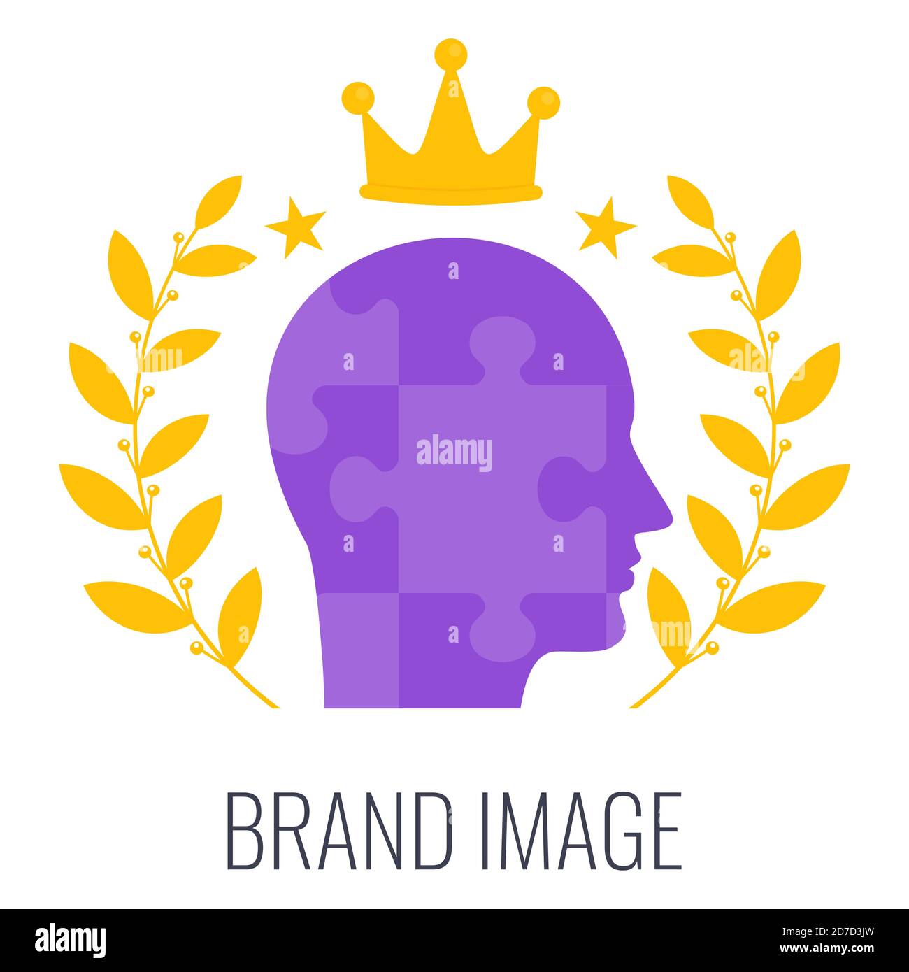 Pittogramma infografica sull'immagine del marchio. Strategia, gestione e marketing. Illustrazione Vettoriale