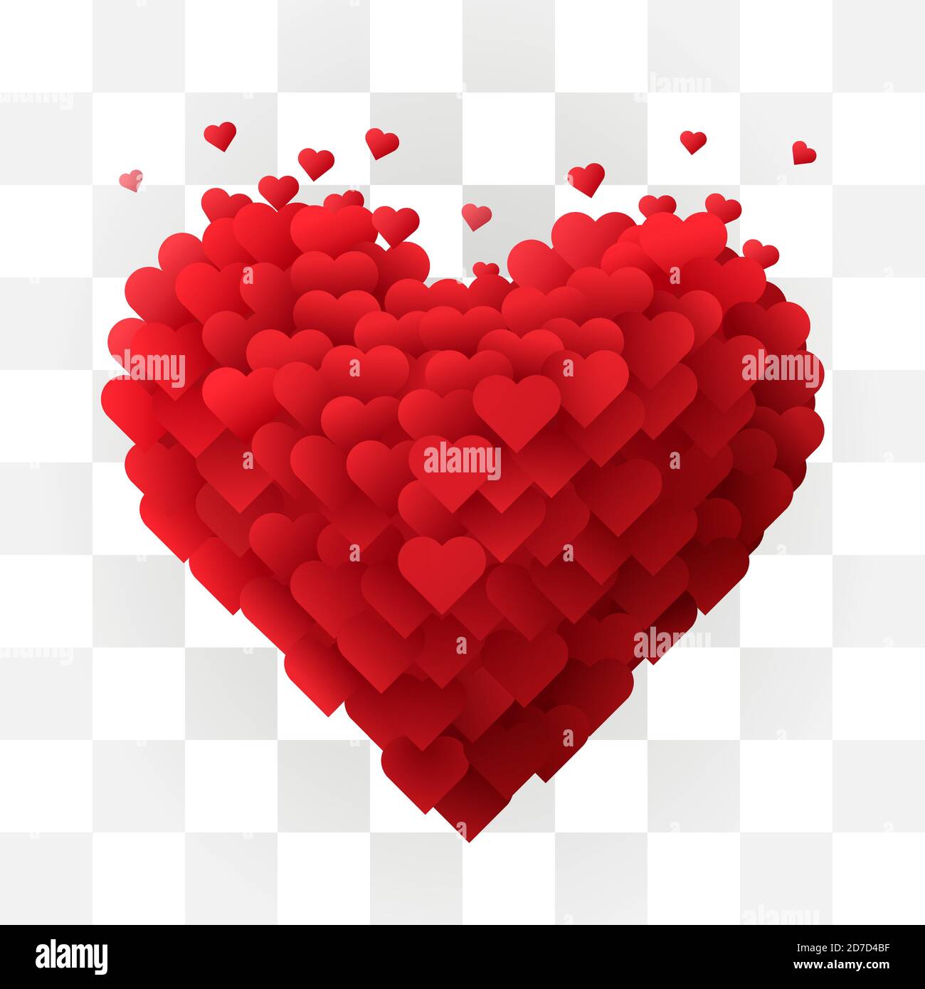 Cuore di San Valentino su sfondo trasparente. Buon giorno di valentines. Illustrazione vettoriale. Illustrazione Vettoriale