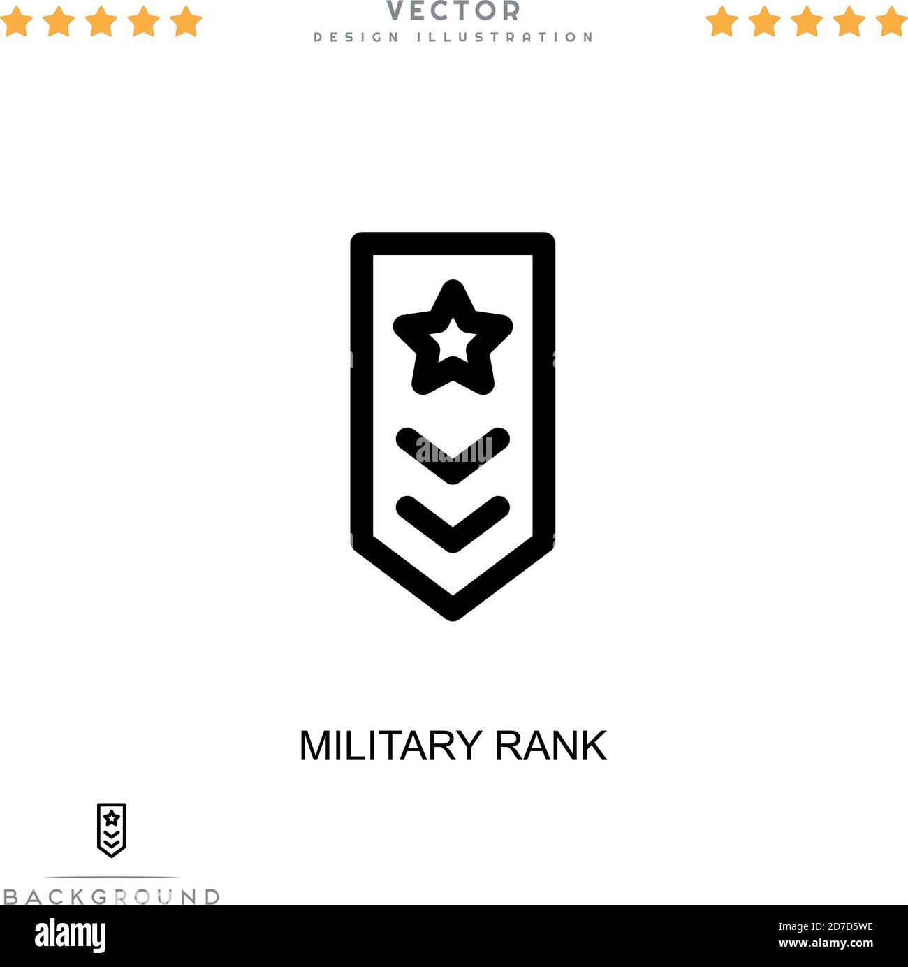 Icona del rango militare. Semplice elemento della raccolta delle interruzioni digitali. Icona Rank militare per modelli, infografiche e altro ancora Illustrazione Vettoriale