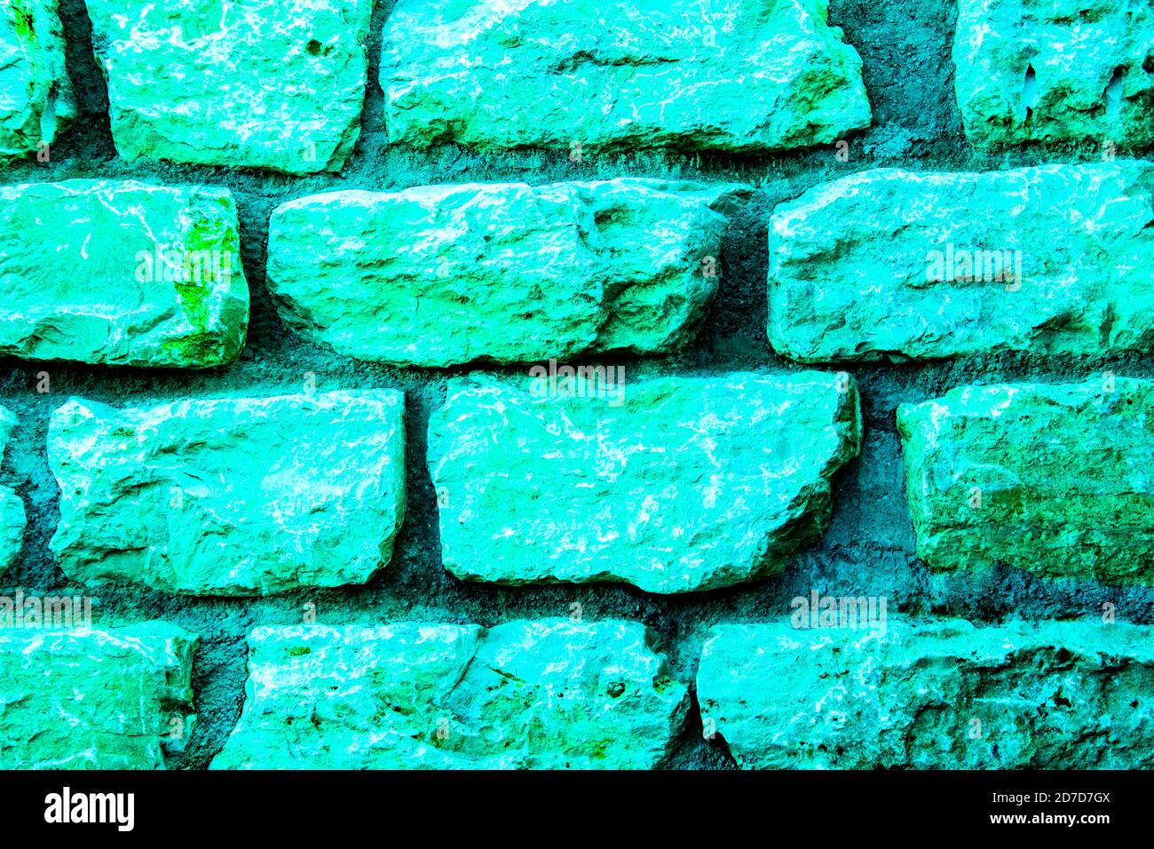 Parete in pietra naturale verde chiaro con effetto 3d Foto Stock