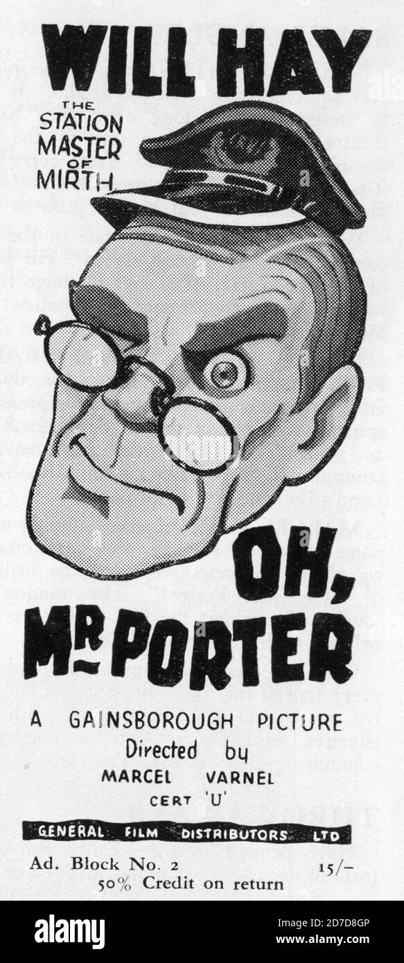 FIENO IN OH, SIGNOR PORTER! 1937 regista MARCEL VARNEL storia originale FRANK LAUNDER Gaumont British Picture Corporation / Gainsborough Pictures / General Film Distributors (GFD) Foto Stock
