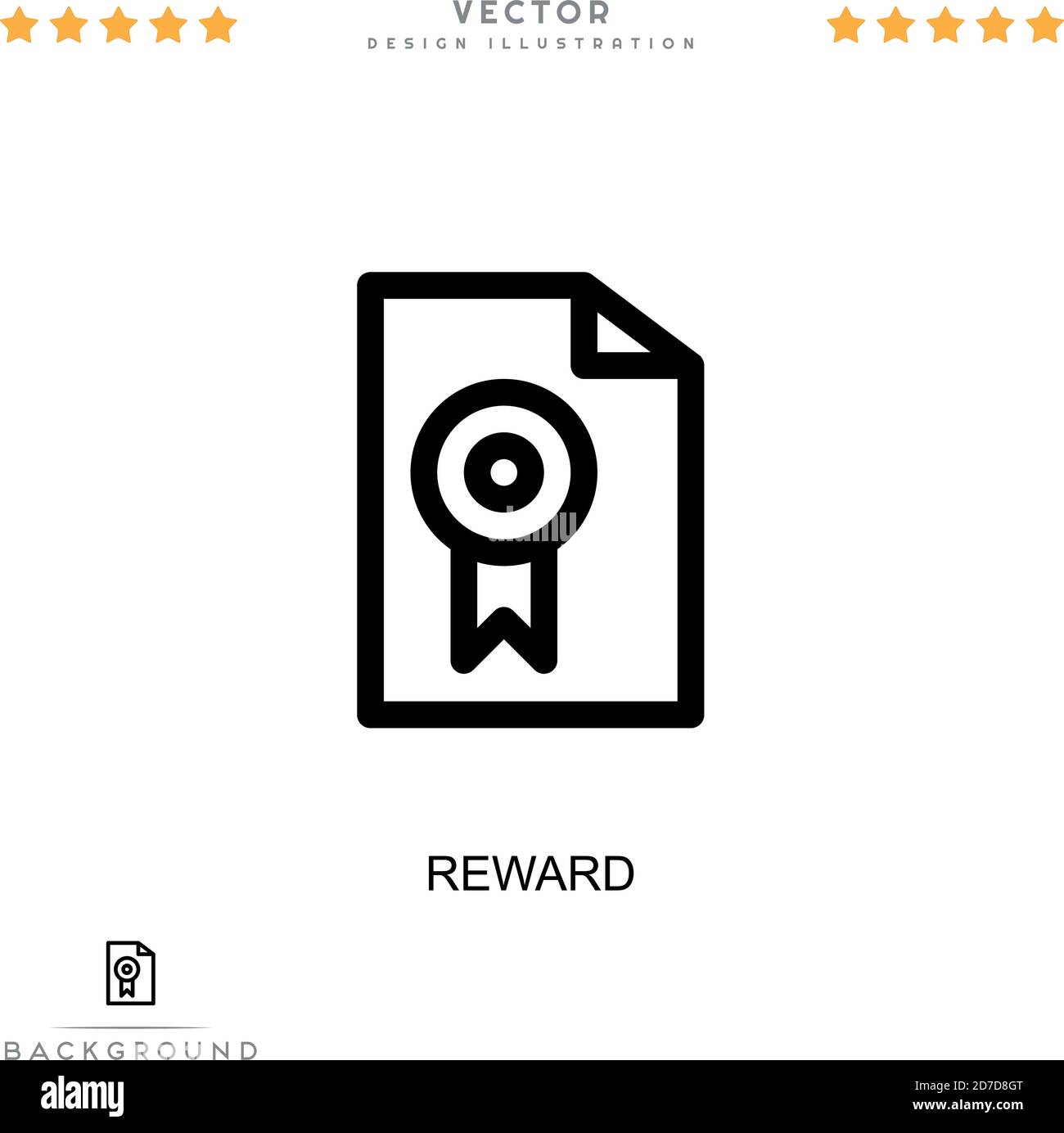 Icona del premio. Semplice elemento della raccolta delle interruzioni digitali. Icona Line Reward per modelli, infografiche e altro ancora Illustrazione Vettoriale