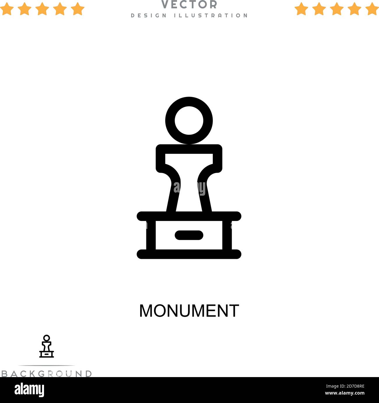 Icona monumento. Semplice elemento della raccolta delle interruzioni digitali. Icona Line Monument per modelli, infografiche e altro ancora Illustrazione Vettoriale