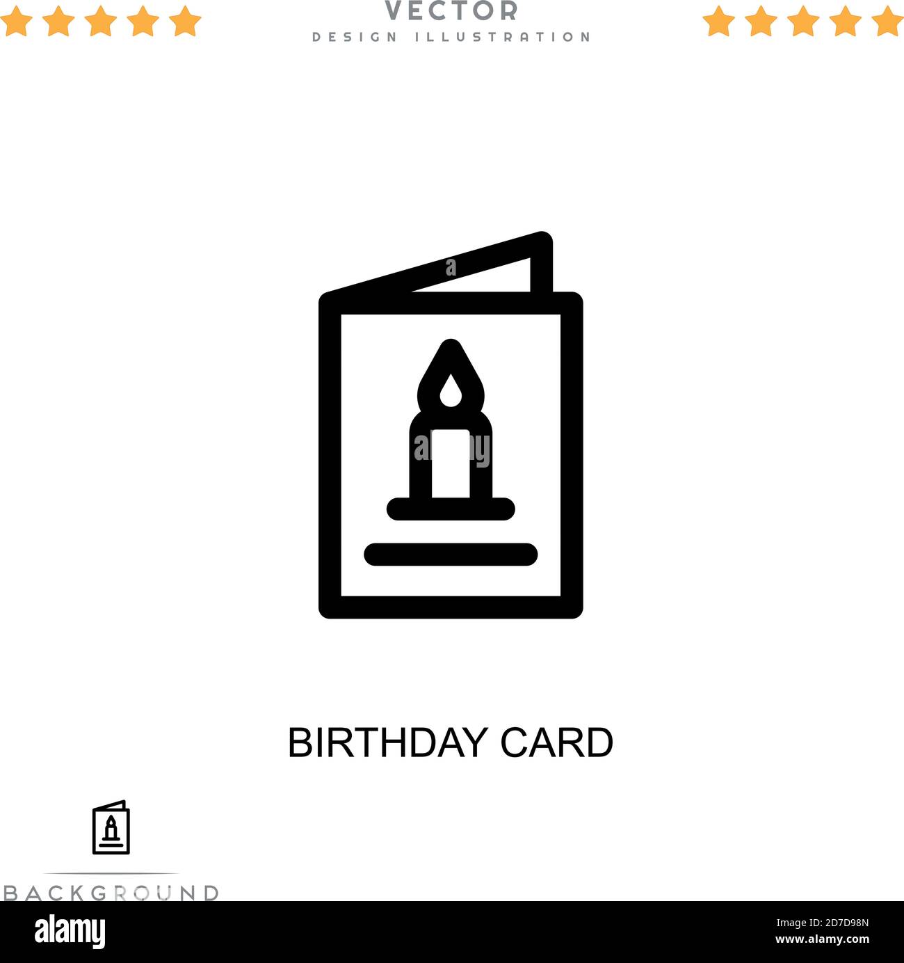 Icona del biglietto di compleanno. Semplice elemento della raccolta delle interruzioni digitali. Icona della scheda per il compleanno della linea per modelli, infografiche e altro ancora Illustrazione Vettoriale