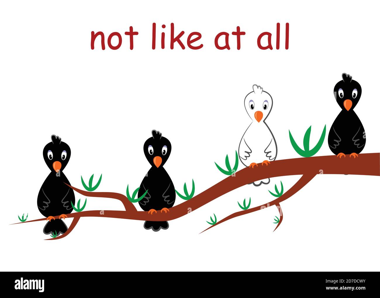 l'illustrazione dedicata al corvo bianco. Illustrazione Vettoriale