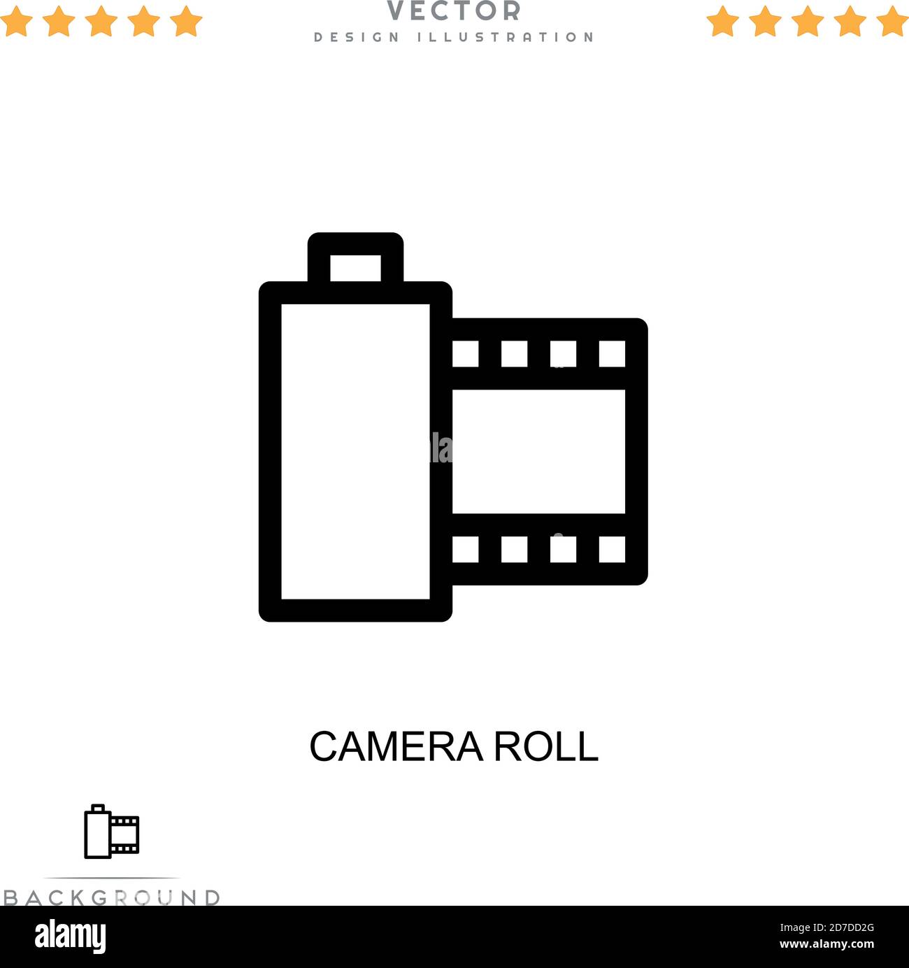Icona del rullino della fotocamera. Semplice elemento della raccolta delle interruzioni digitali. Icona Rullino videocamera per modelli, infografiche e altro ancora Illustrazione Vettoriale