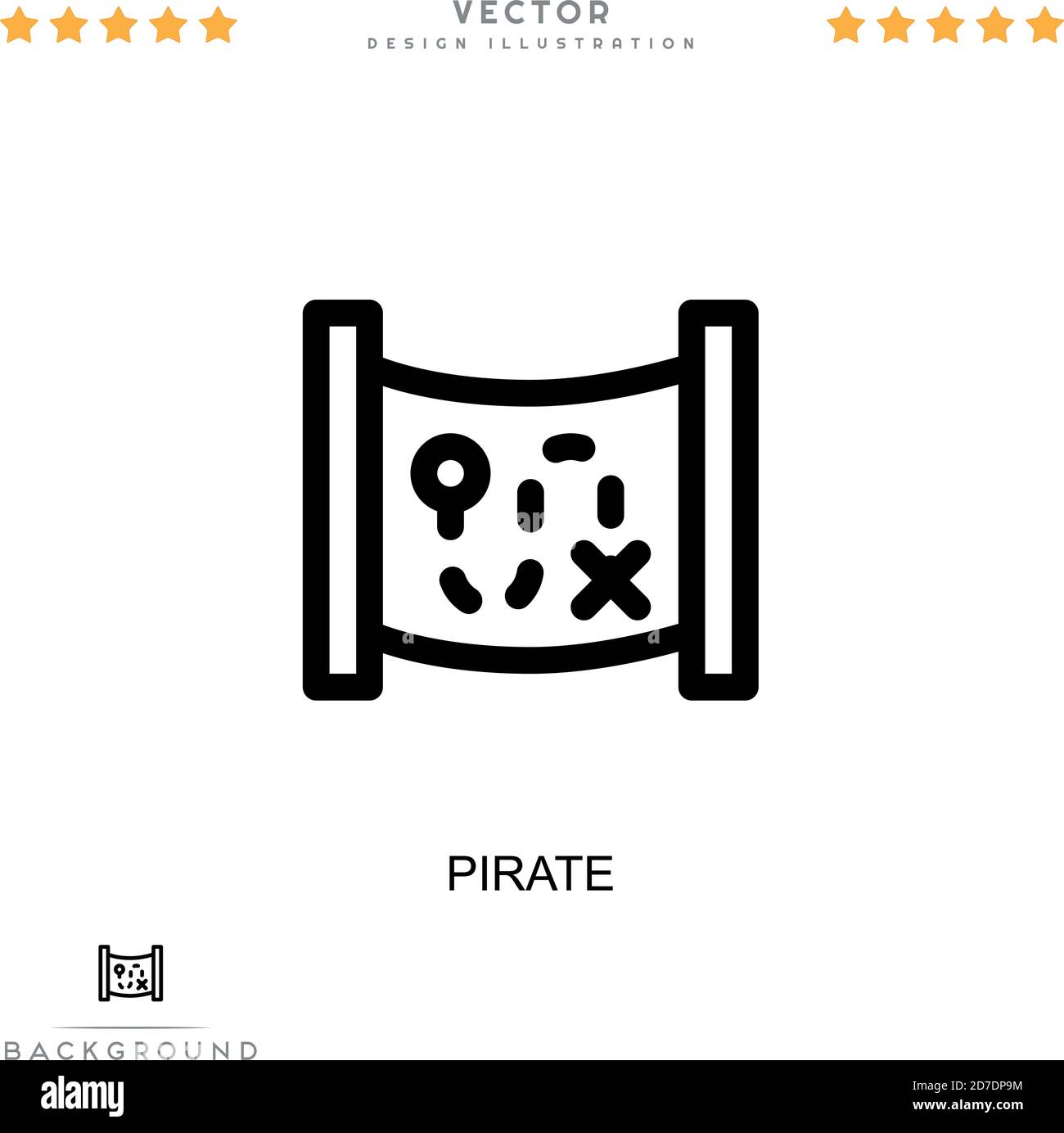 Icona pirata. Semplice elemento della raccolta delle interruzioni digitali. Icona di pirata della linea per modelli, infografiche e altro ancora Illustrazione Vettoriale