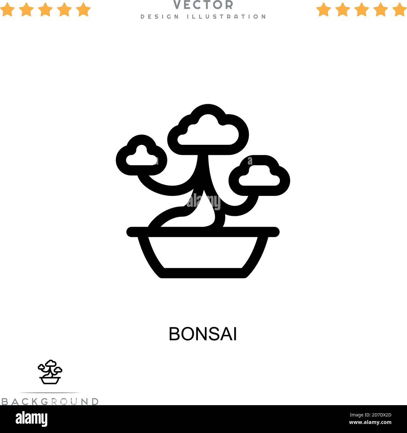 Icona Bonsai. Semplice elemento della raccolta delle interruzioni digitali. Icona Bonsai linea per modelli, infografiche e altro ancora Illustrazione Vettoriale