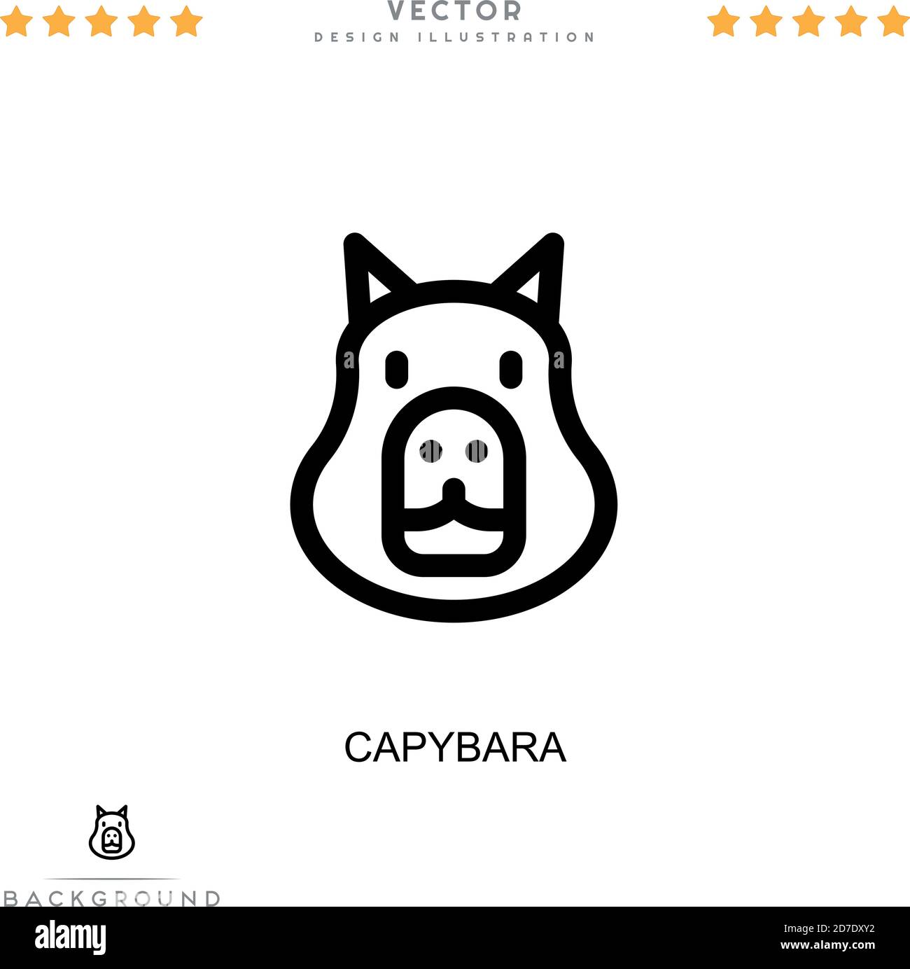 Icona di capybara. Semplice elemento della raccolta delle interruzioni digitali. Icona Line Capybara per modelli, infografiche e altro ancora Illustrazione Vettoriale