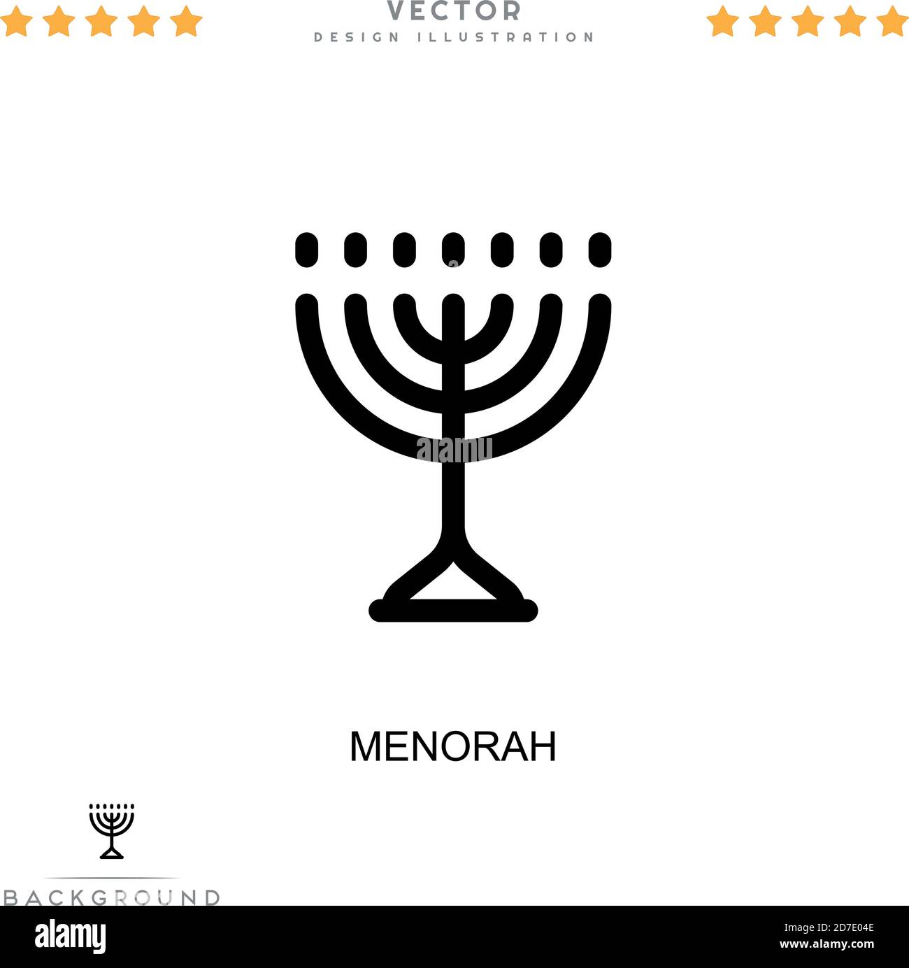 Icona Menorah. Semplice elemento della raccolta delle interruzioni digitali. Icona di Line Menorah per modelli, infografiche e altro ancora Illustrazione Vettoriale