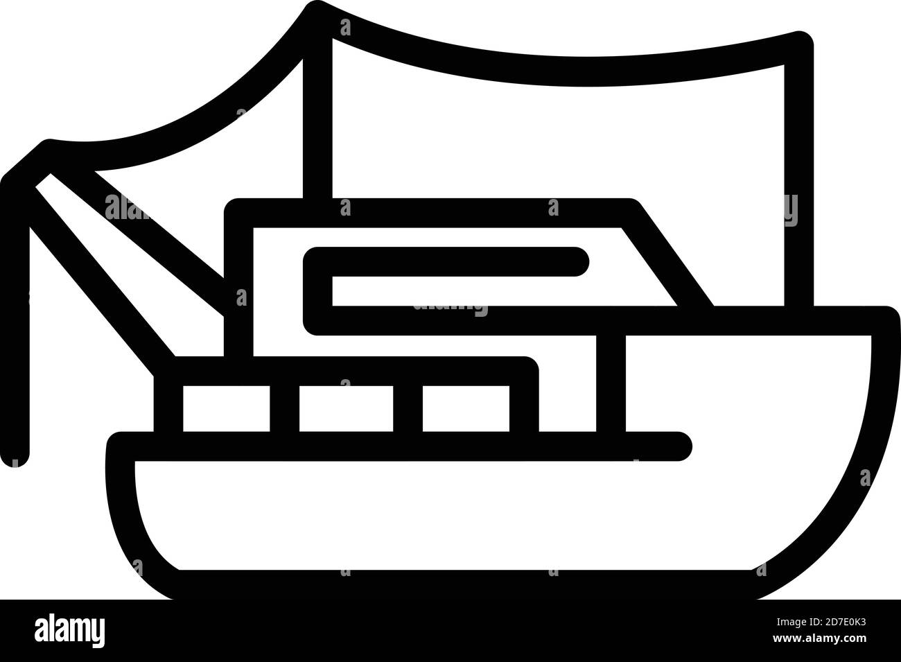 Icona della nave da pesca. Profilo vettore nave da pesca icona per web design isolato su sfondo bianco Illustrazione Vettoriale