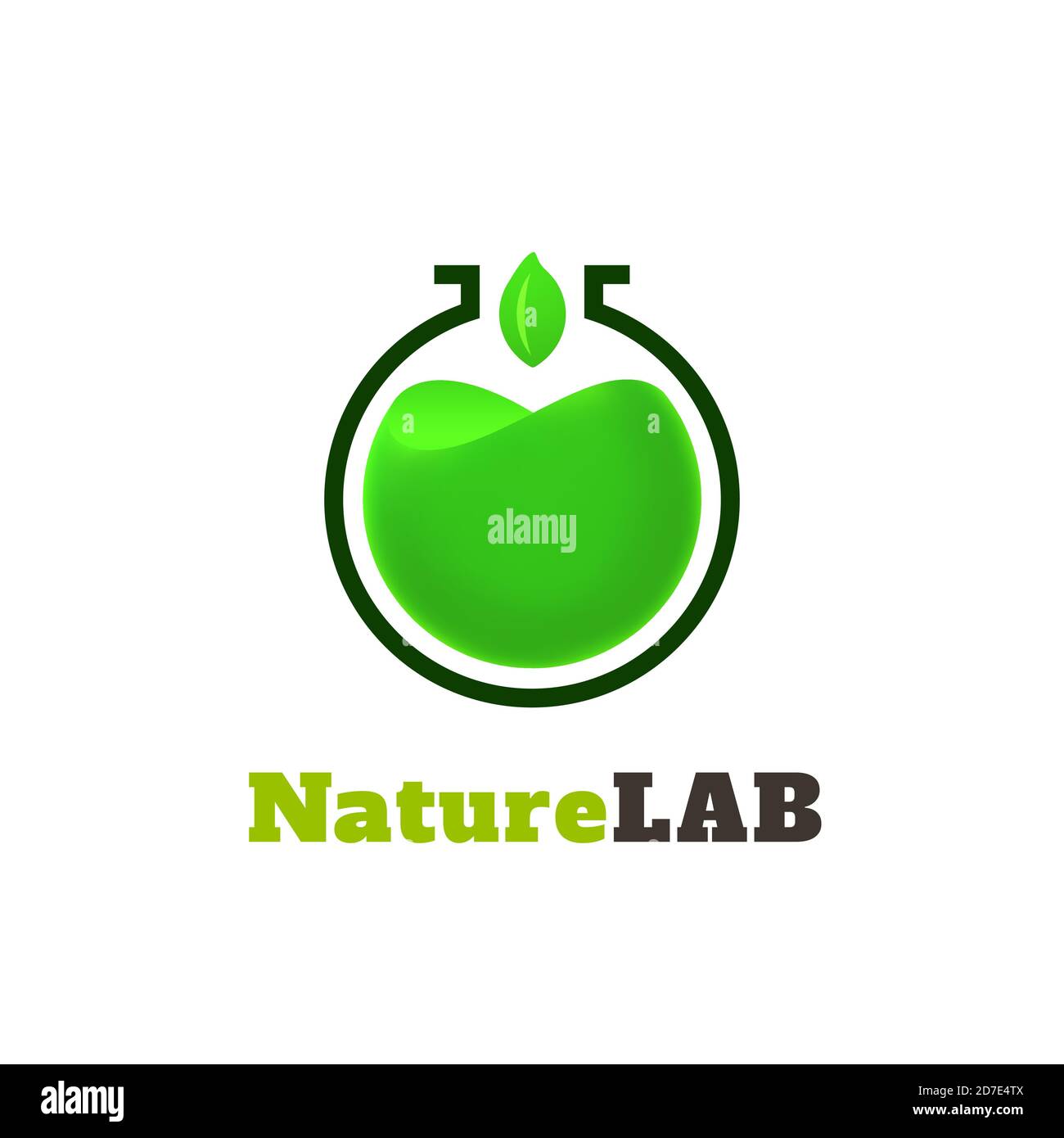 Modello del logo del laboratorio naturale Illustrazione Vettoriale