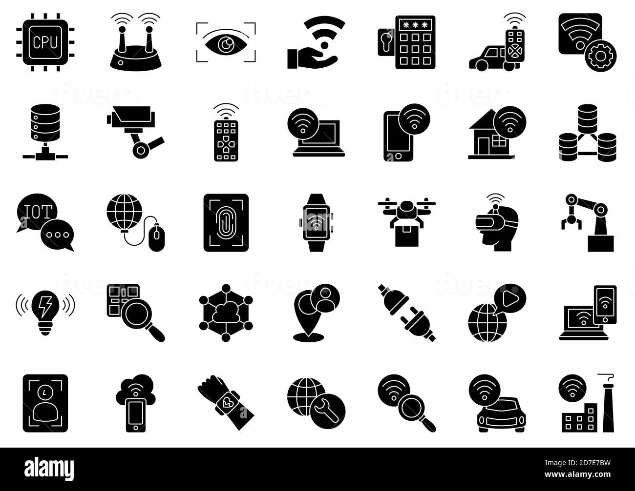 Internet delle cose Glyph Iconset Foto Stock Internet delle cose Glyph Iconset Foto Stock