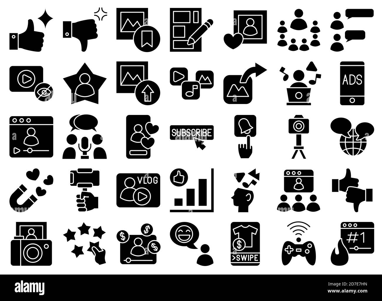 Influencer Glyph Iconset Foto Stock