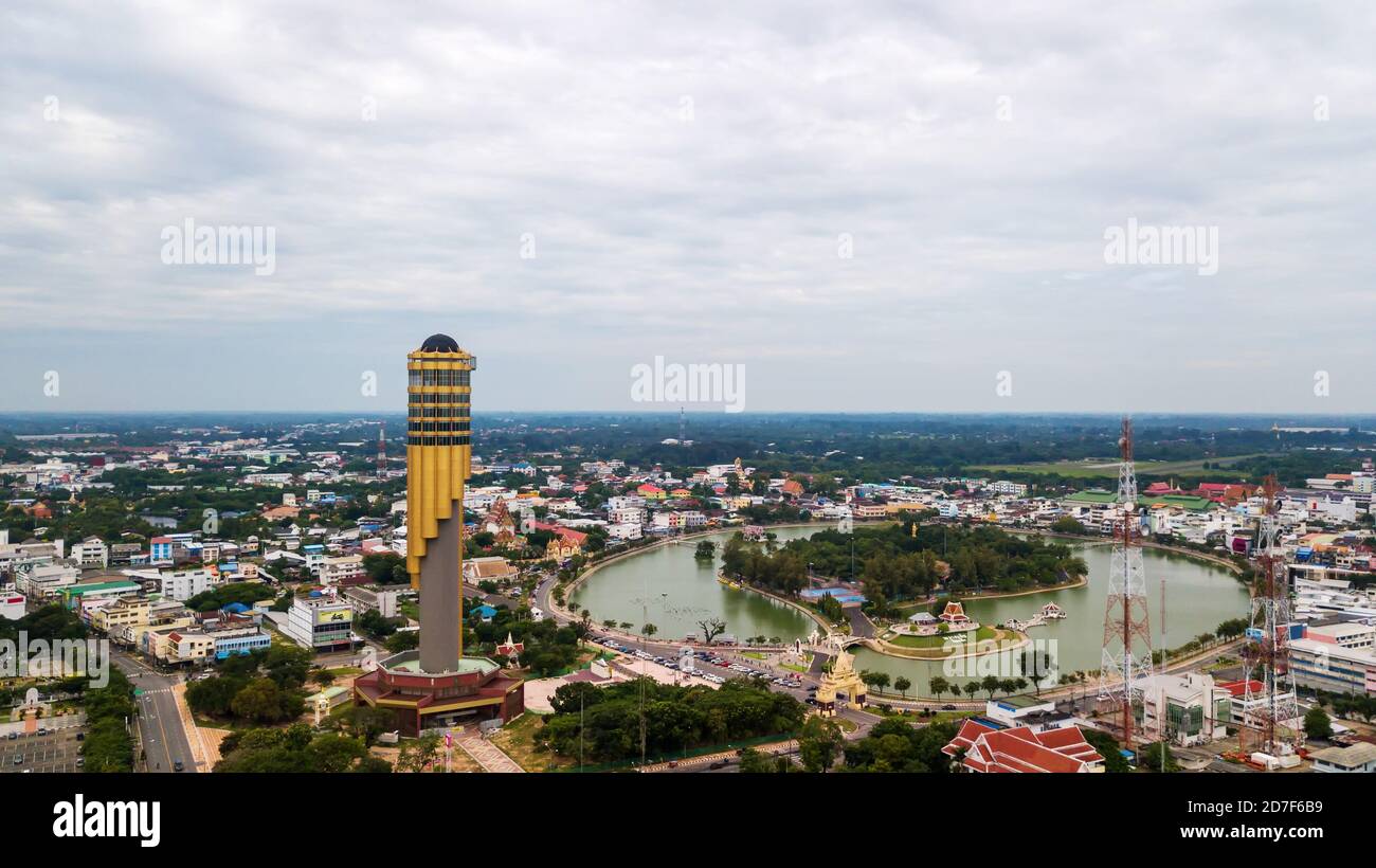 ROI et, Thailandia.101 punto di vista aerea città nel parco Foto Stock