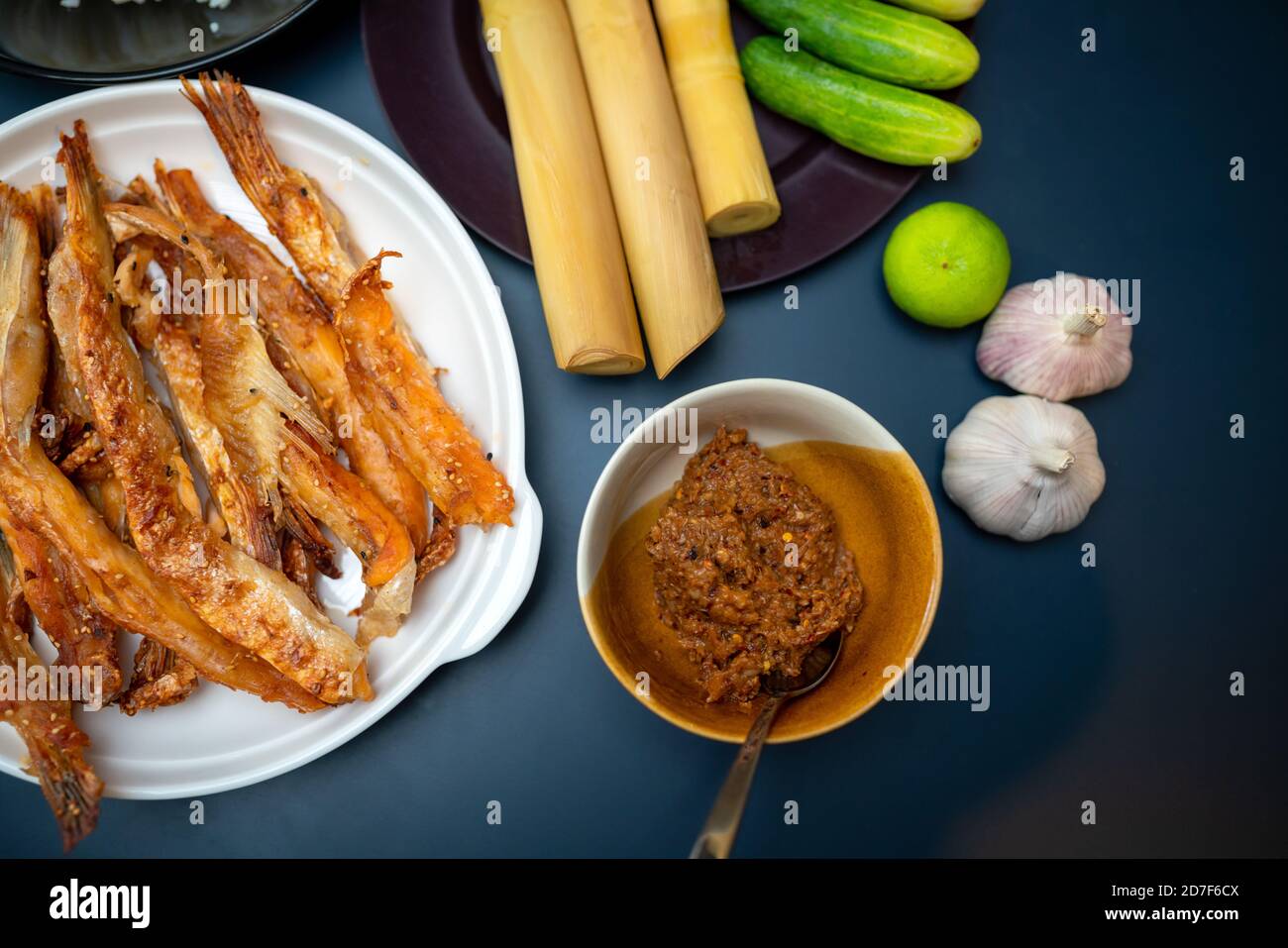 Salmone, vista dall'alto Cook pronto a mangiare Foto Stock