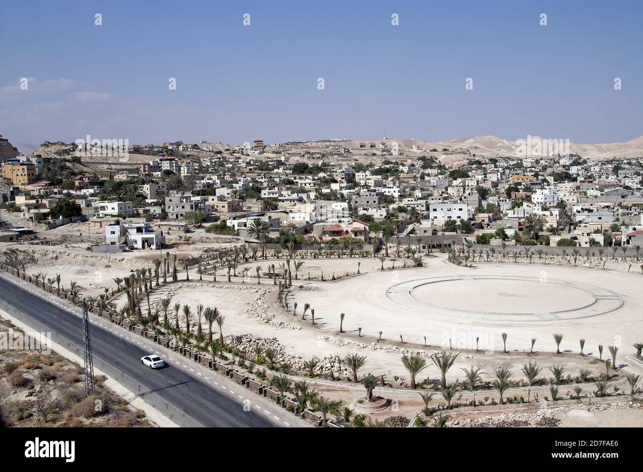 Gerico, أريحا, Israele, Izrael, ישראל, יריחו; Vista dalla distanza sulla città, panorama della città. Blick aus der Ferne auf die Stadt. Foto Stock